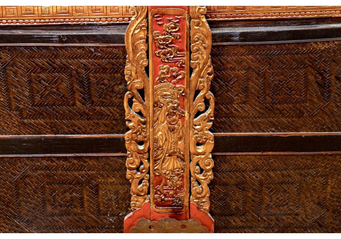 Masiva Y Magnífica Cesta China Antigua Como Mesa De Cóctel en venta 5