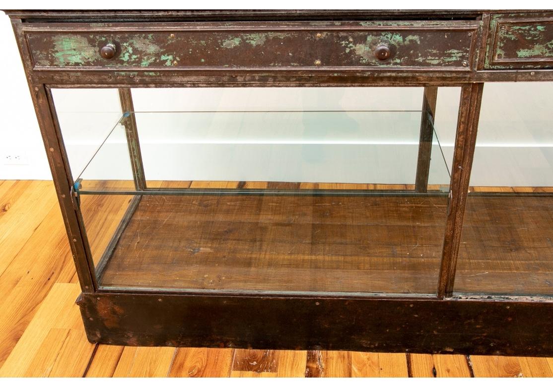 Massive and Notable Industrial Era Antique Shop Counter/ Display Case 3