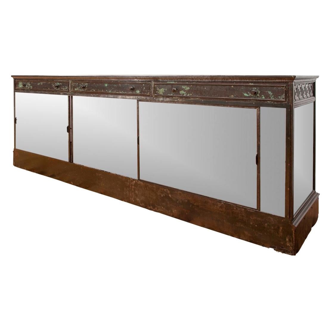 Massive and Notable Industrial Era Antique Shop Counter/ Display Case