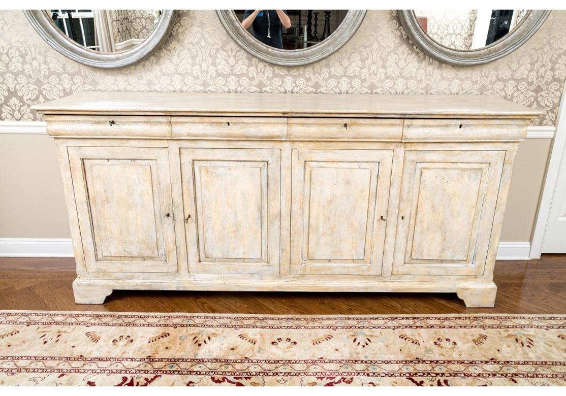 Hand-Painted Massive And Superb Custom Provincial French Style Painted Cabinet For Sale