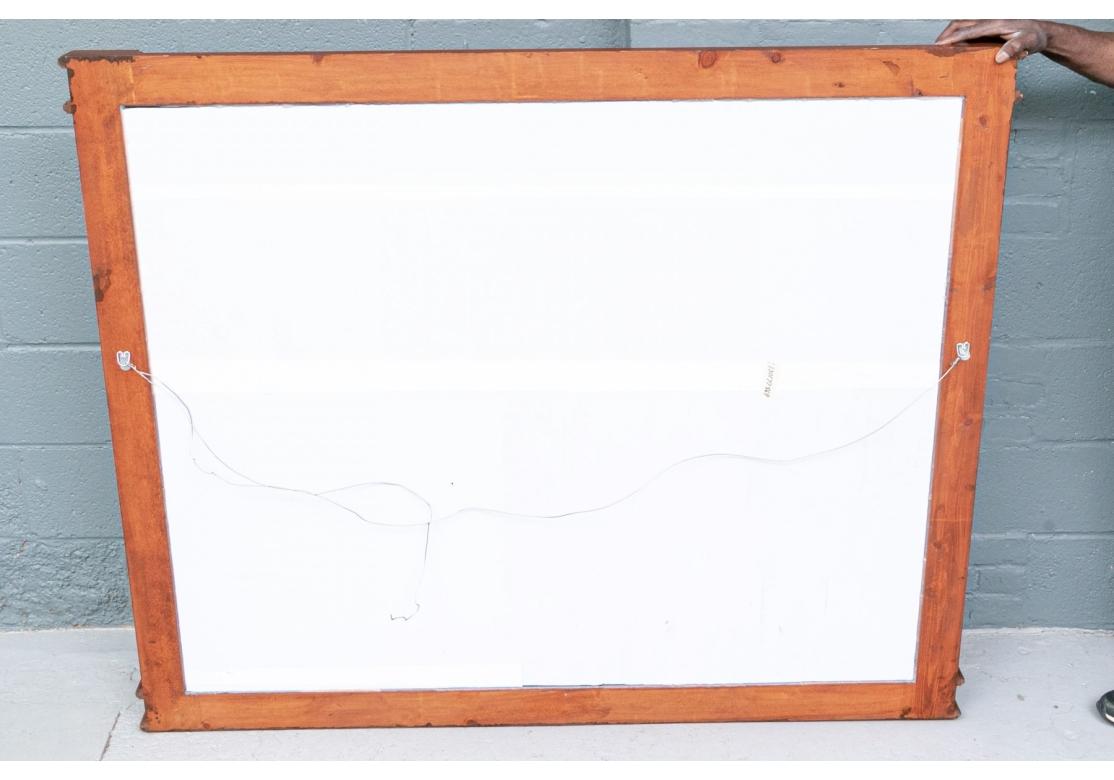 Miroir massif et bien fait en cerisier et en cuir de vache État moyen - En vente à Bridgeport, CT