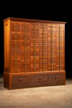 Massive Antique 153-Drawer Oak Apothecary Cabinet