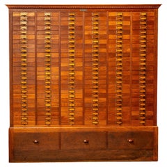 Massive Antique 153-Drawer Oak Apothecary Cabinet