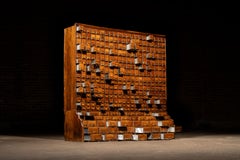 Massive Antique 370-Drawer Industrial Hardware Cabinet