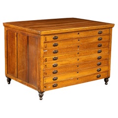 Massive Antique 8-Drawer Industrial Numbered Flat File