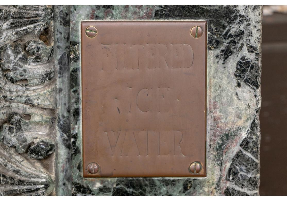 Großer antiker B. Altman's New Yorker Marmor-Eiswasserbrunnen mit Delphin-Tülle im Angebot 6