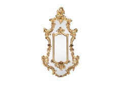 Massive Antique Baroque Style Carved And Gilt Mirror