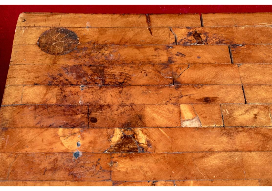 Rustic Massive Antique Butcher Block Island