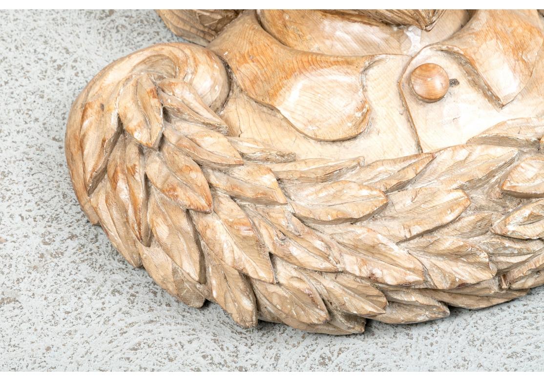 XIX secolo Massiccio busto antico in legno duro intagliato di Shakespeare in vendita