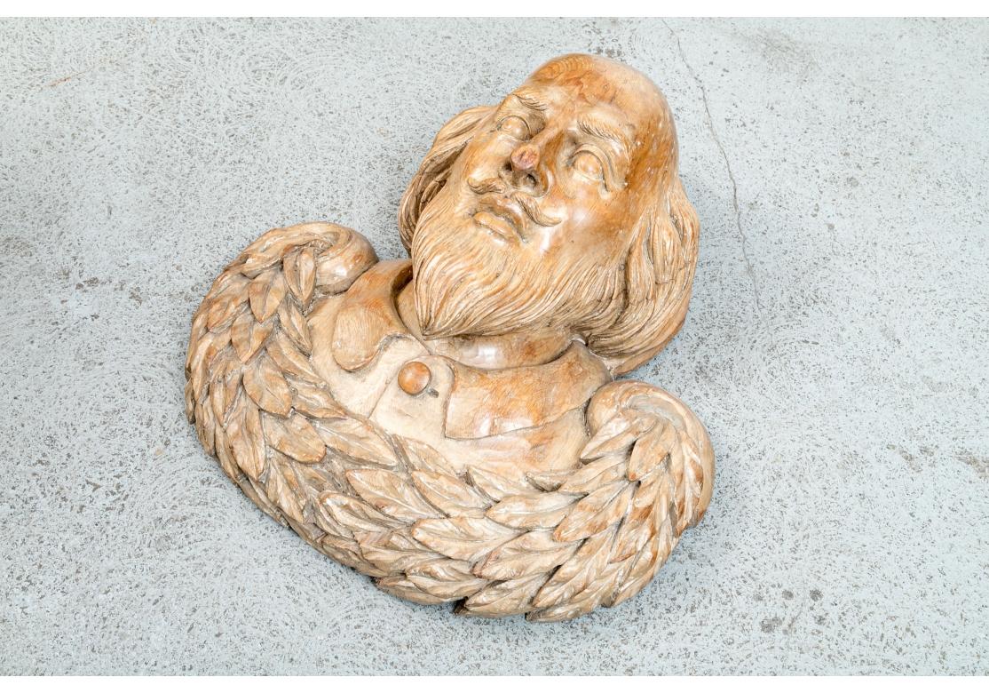Massiccio busto antico in legno duro intagliato di Shakespeare in vendita 1