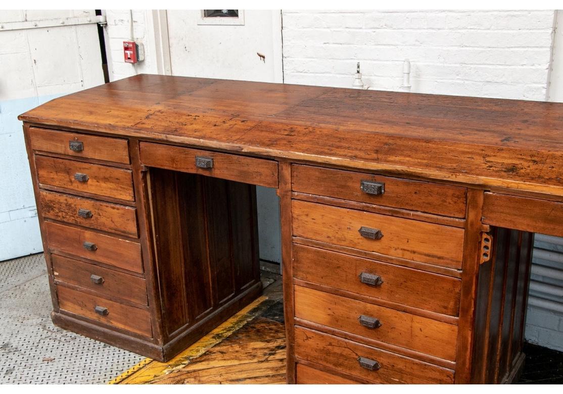 Massive Antique Clerks Workbench/ Counter In Good Condition In Bridgeport, CT