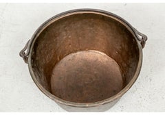 Massive Antique Copper Cauldron with Handle