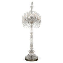 Massive Antique Crystal Floor Standing Candelabrum by Baccarat