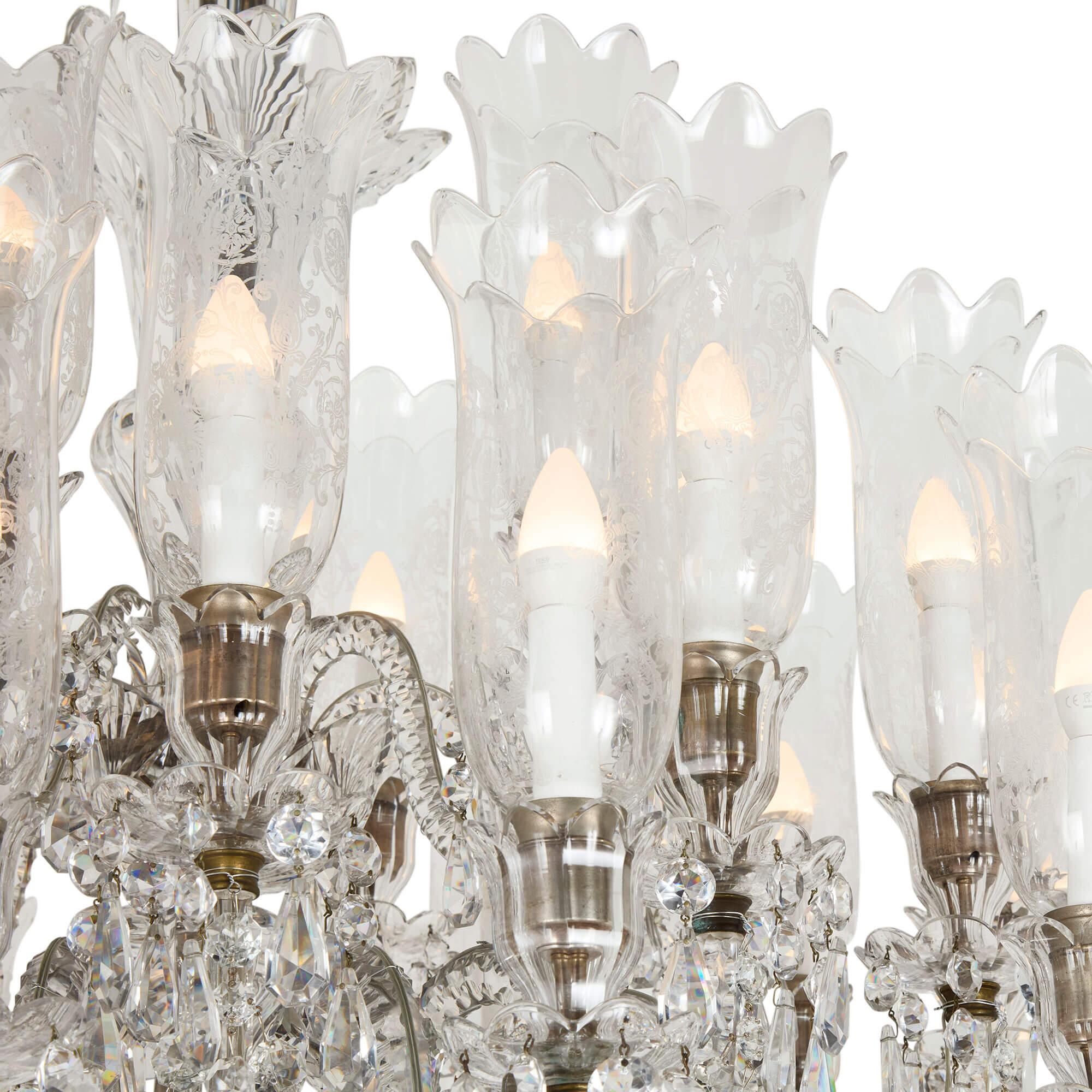 Massive Antique Crystal Floor Standing Candelabrum by Baccarat (Belle Époque) im Angebot