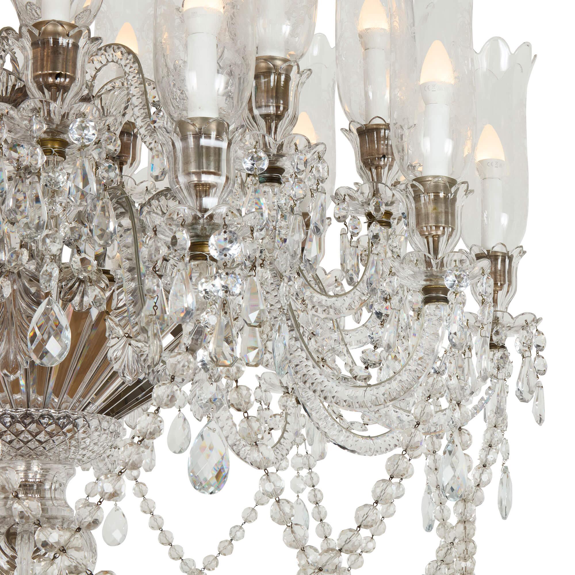 Massive Antique Crystal Floor Standing Candelabrum by Baccarat (Französisch) im Angebot