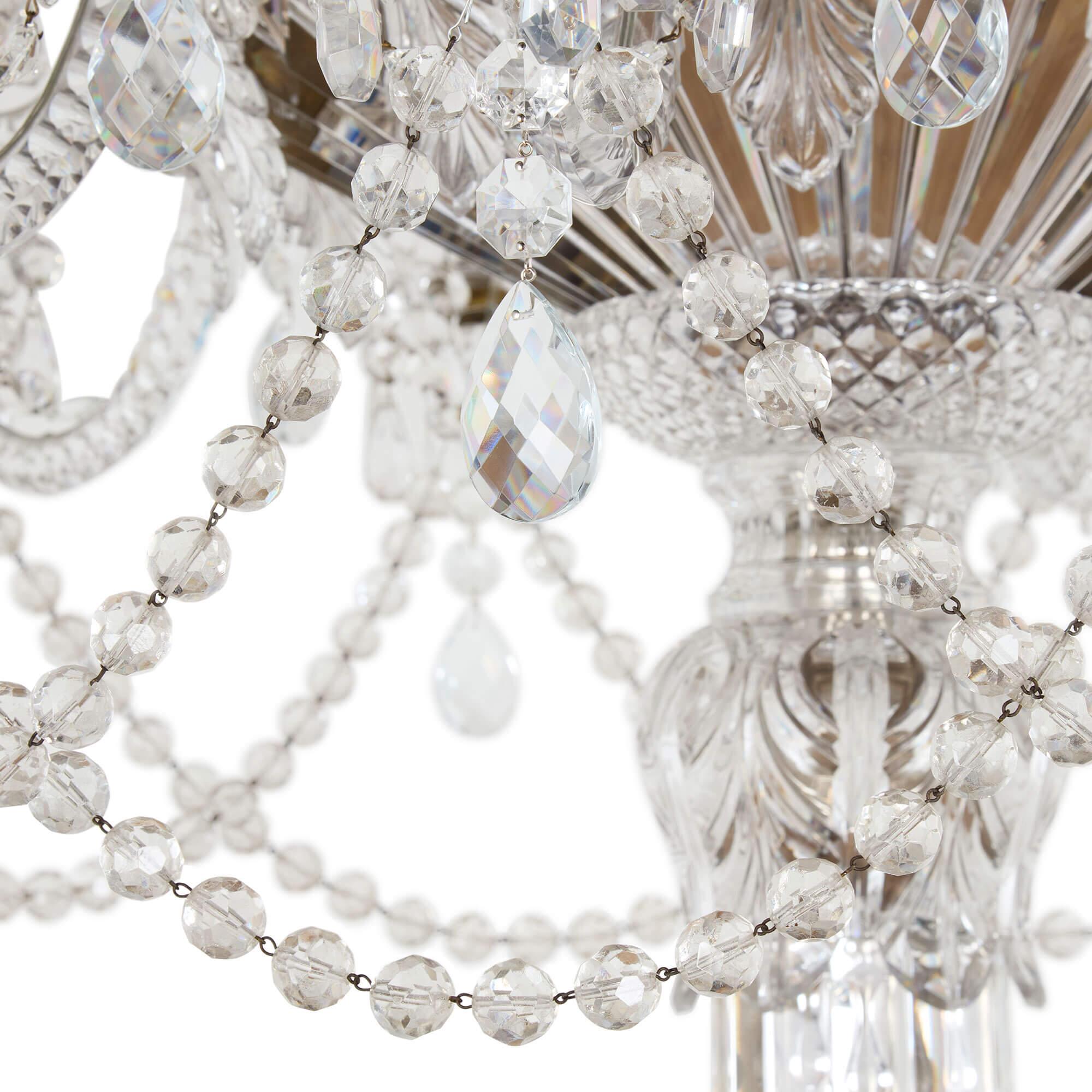 Massive Antique Crystal Floor Standing Candelabrum by Baccarat im Zustand „Gut“ im Angebot in London, GB