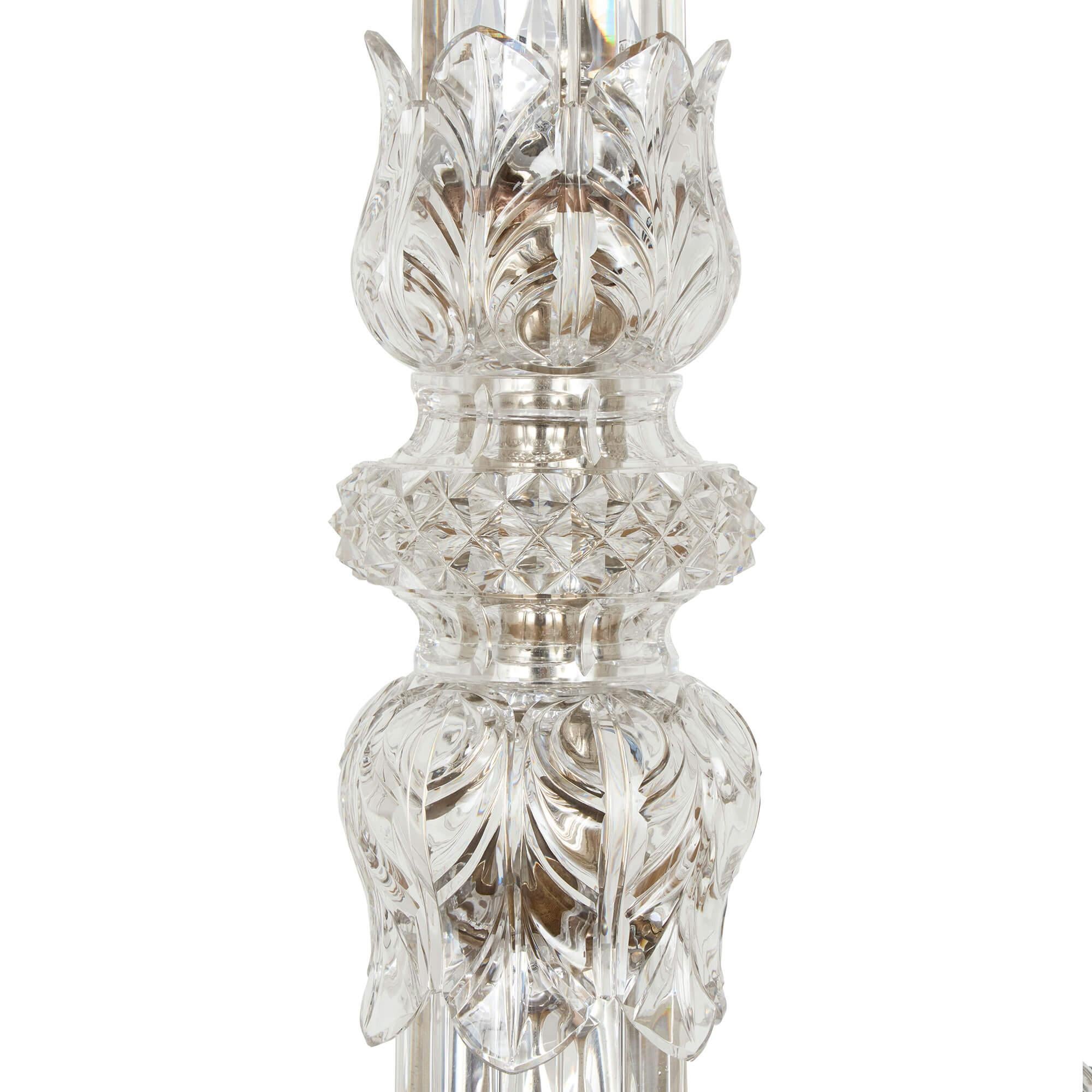 Massive Antique Crystal Floor Standing Candelabrum by Baccarat (20. Jahrhundert) im Angebot