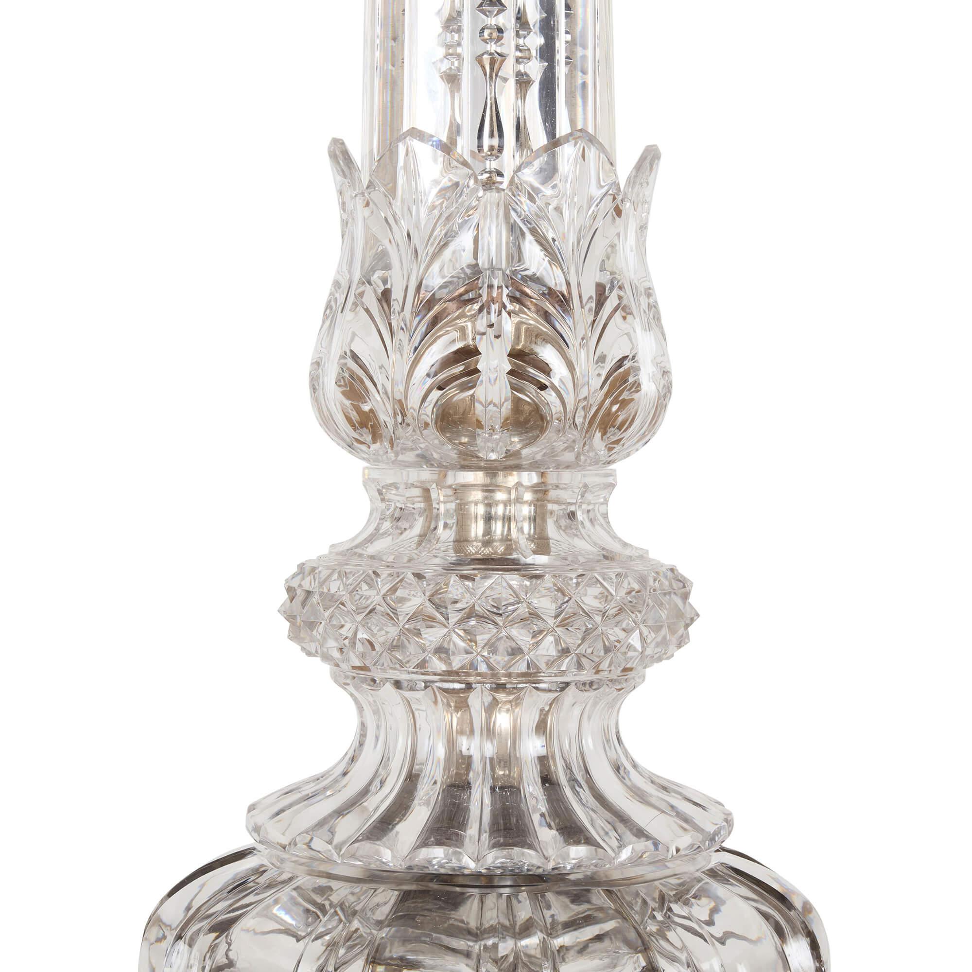Massive Antique Crystal Floor Standing Candelabrum by Baccarat (Kristall) im Angebot