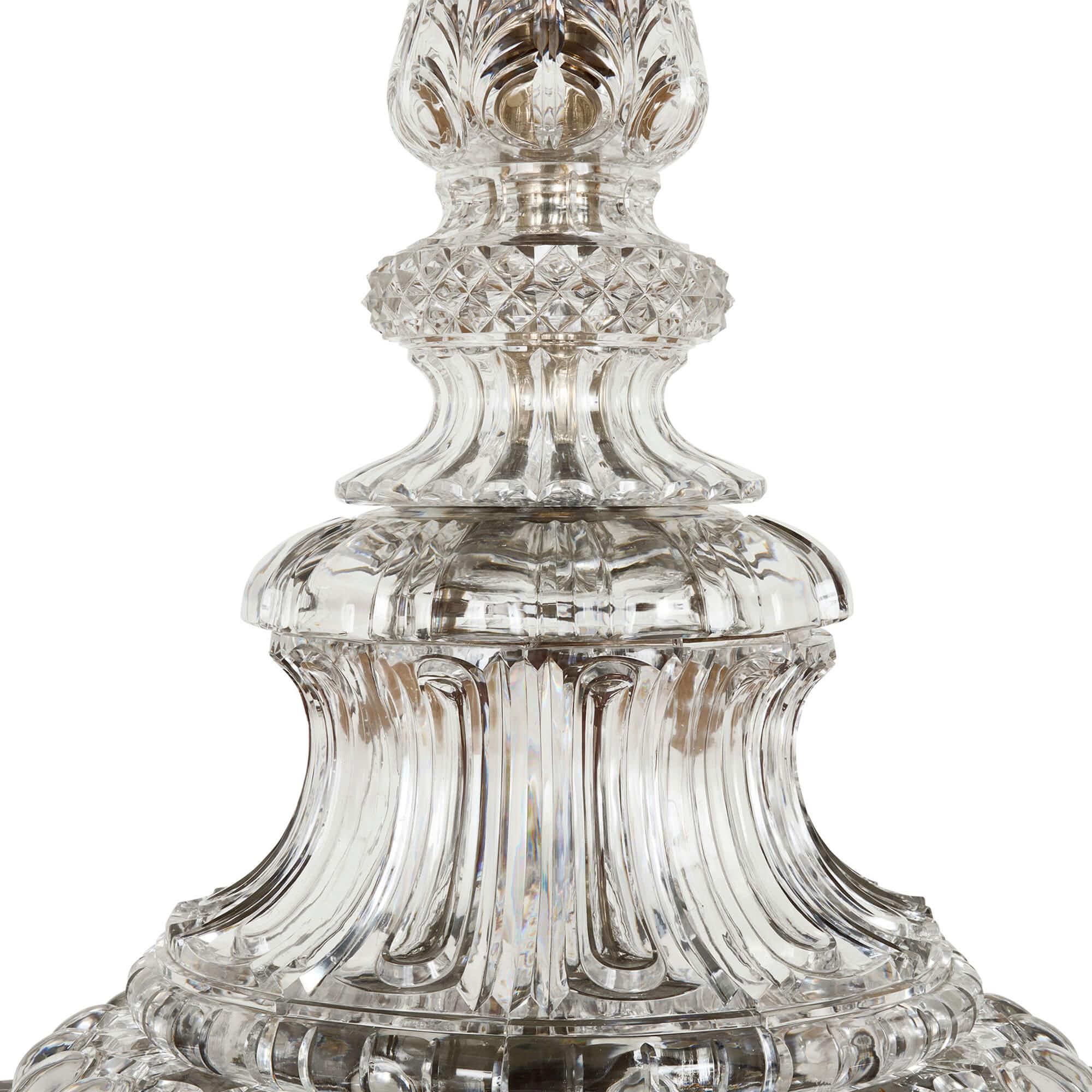 Massive Antique Crystal Floor Standing Candelabrum by Baccarat im Angebot 1