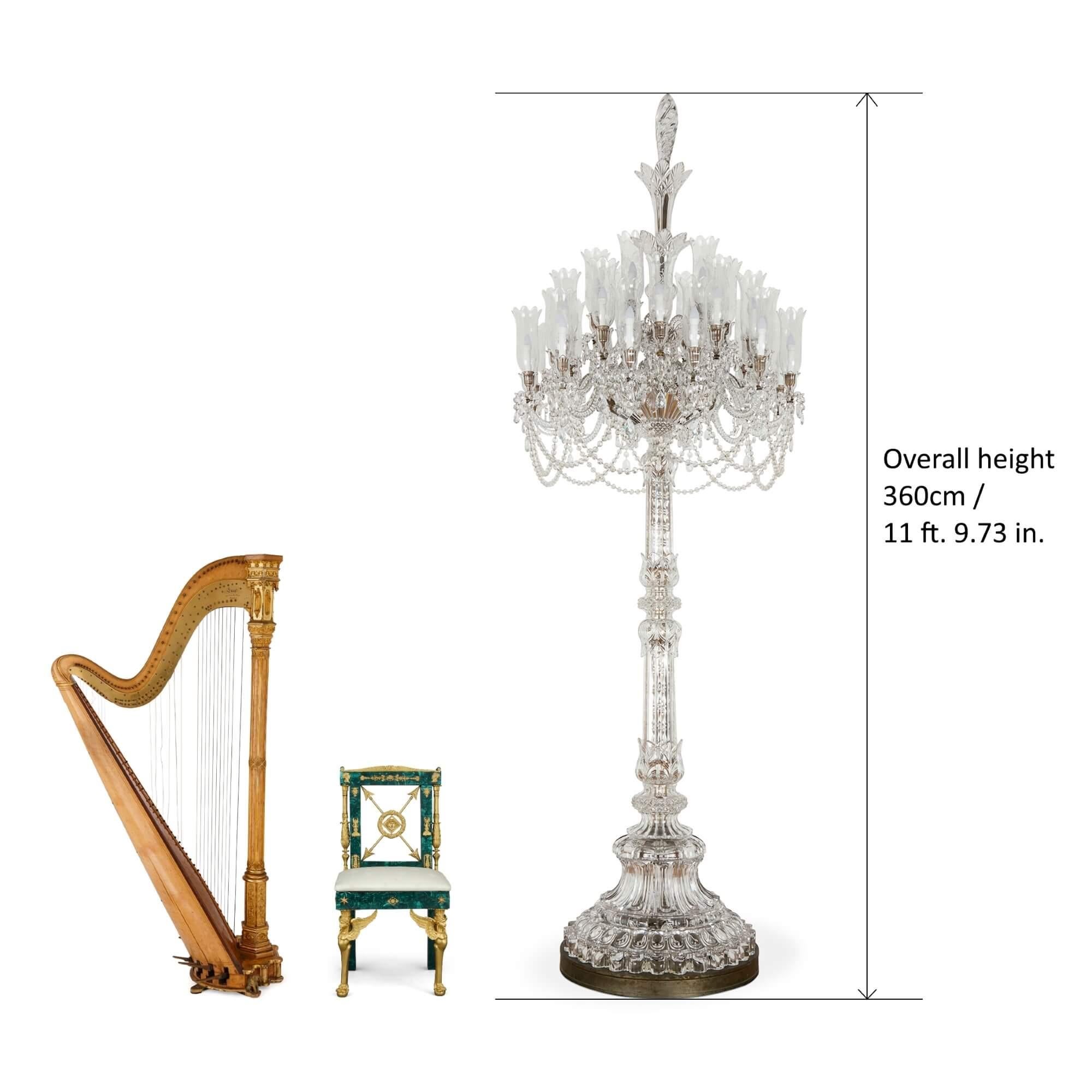 Massive Antique Crystal Floor Standing Candelabrum by Baccarat im Angebot 2