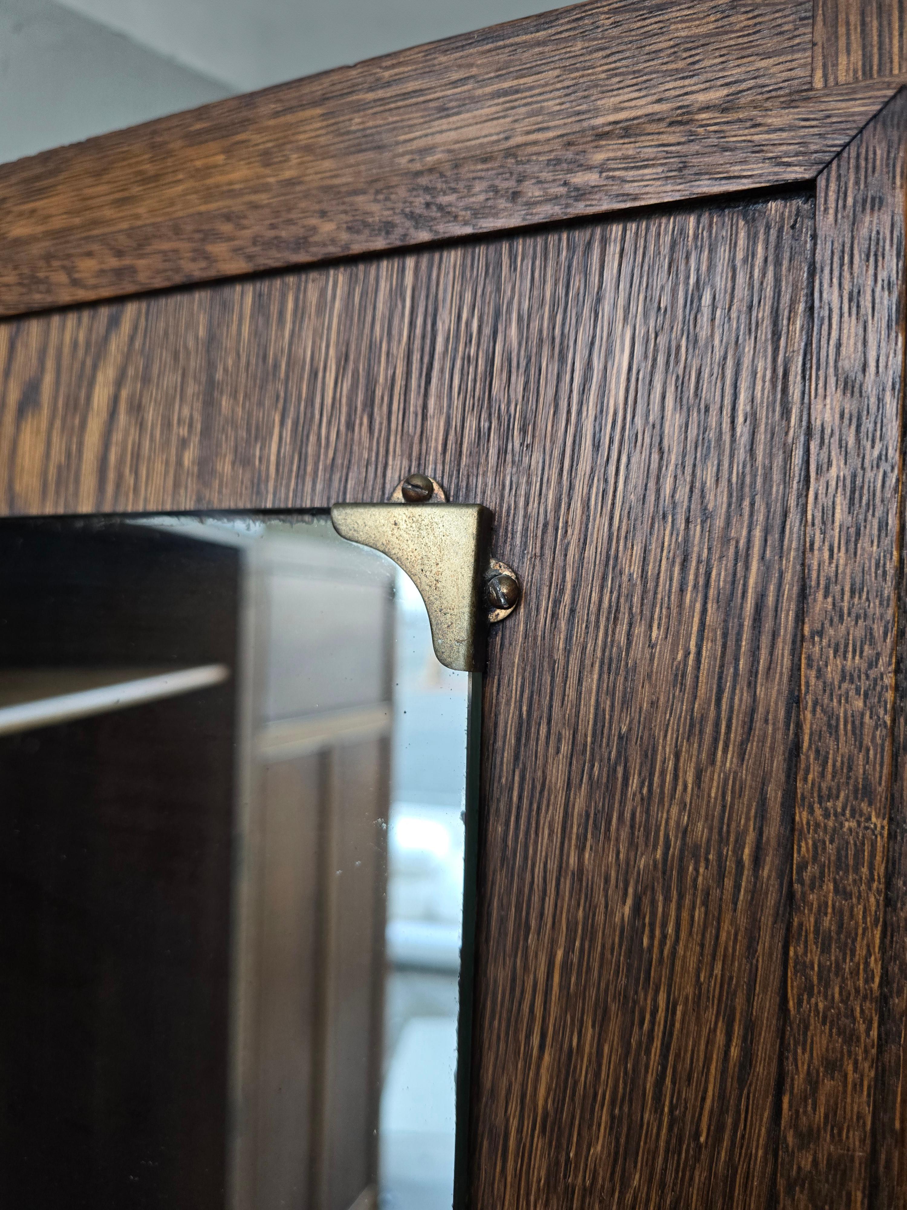 Massive Antique European Tiger Oak Armoire Wardrobe 4
