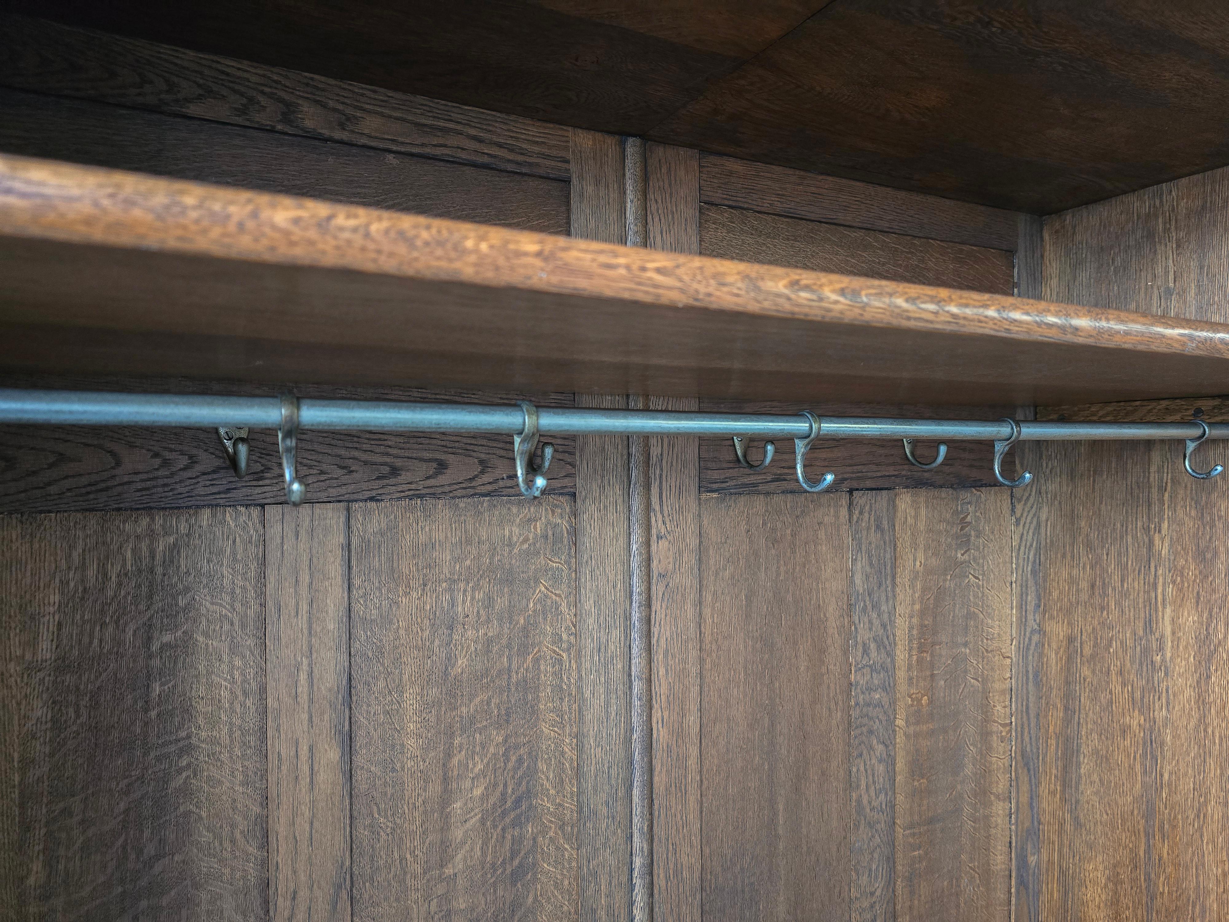 Massive Antique European Tiger Oak Armoire Wardrobe 5