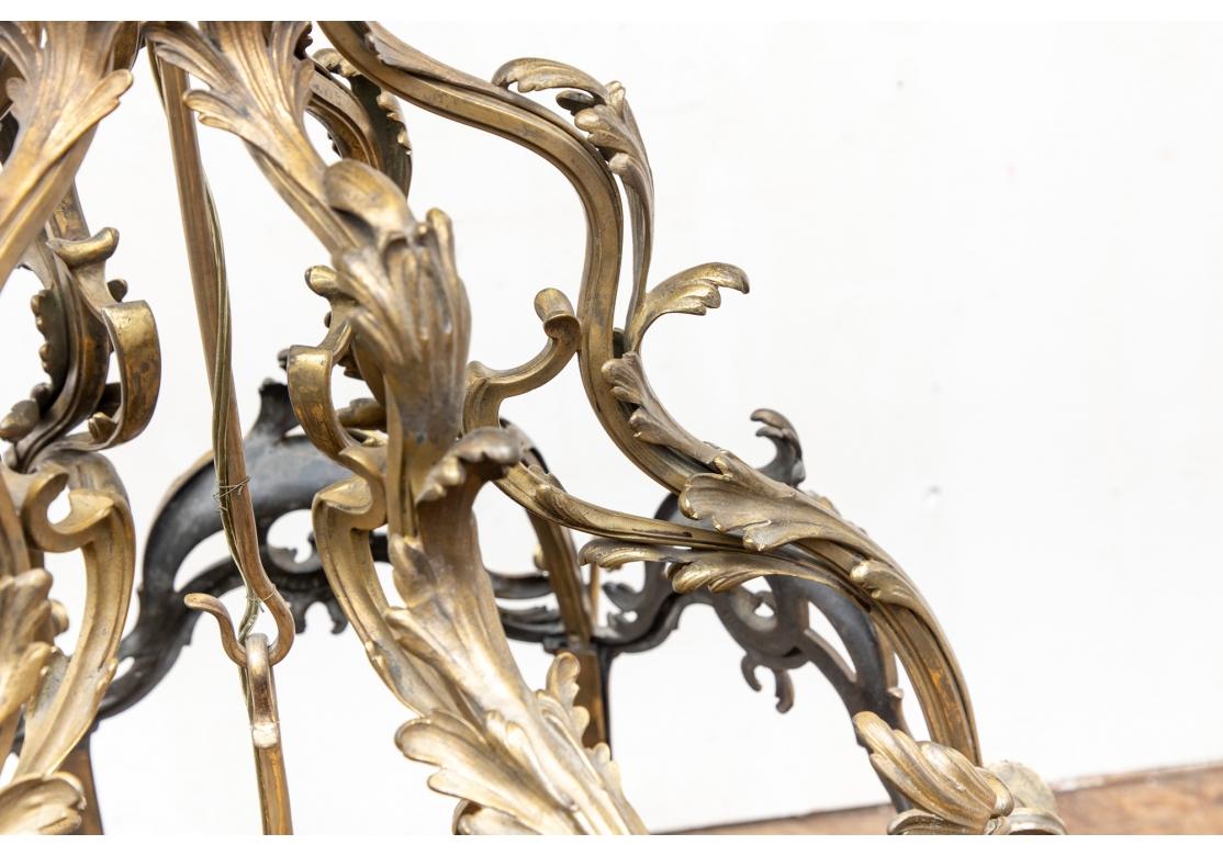 Louis XVI Massive Antique French Bronze Six Light Lantern Fixture For Sale