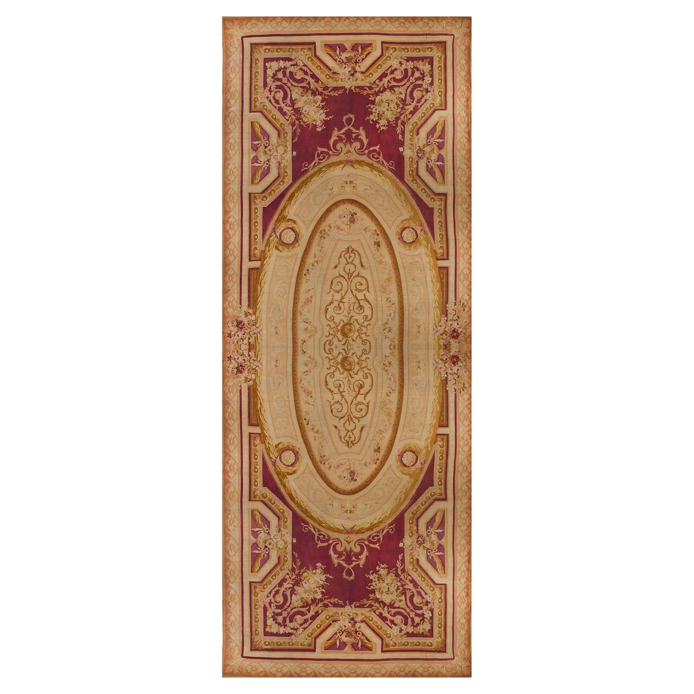 Palace Size Antique French Aubusson Rug Charles X Aubusson Oversized ...