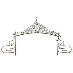 Massive Antique French Wrought Iron Gate Transom, Circa 1800