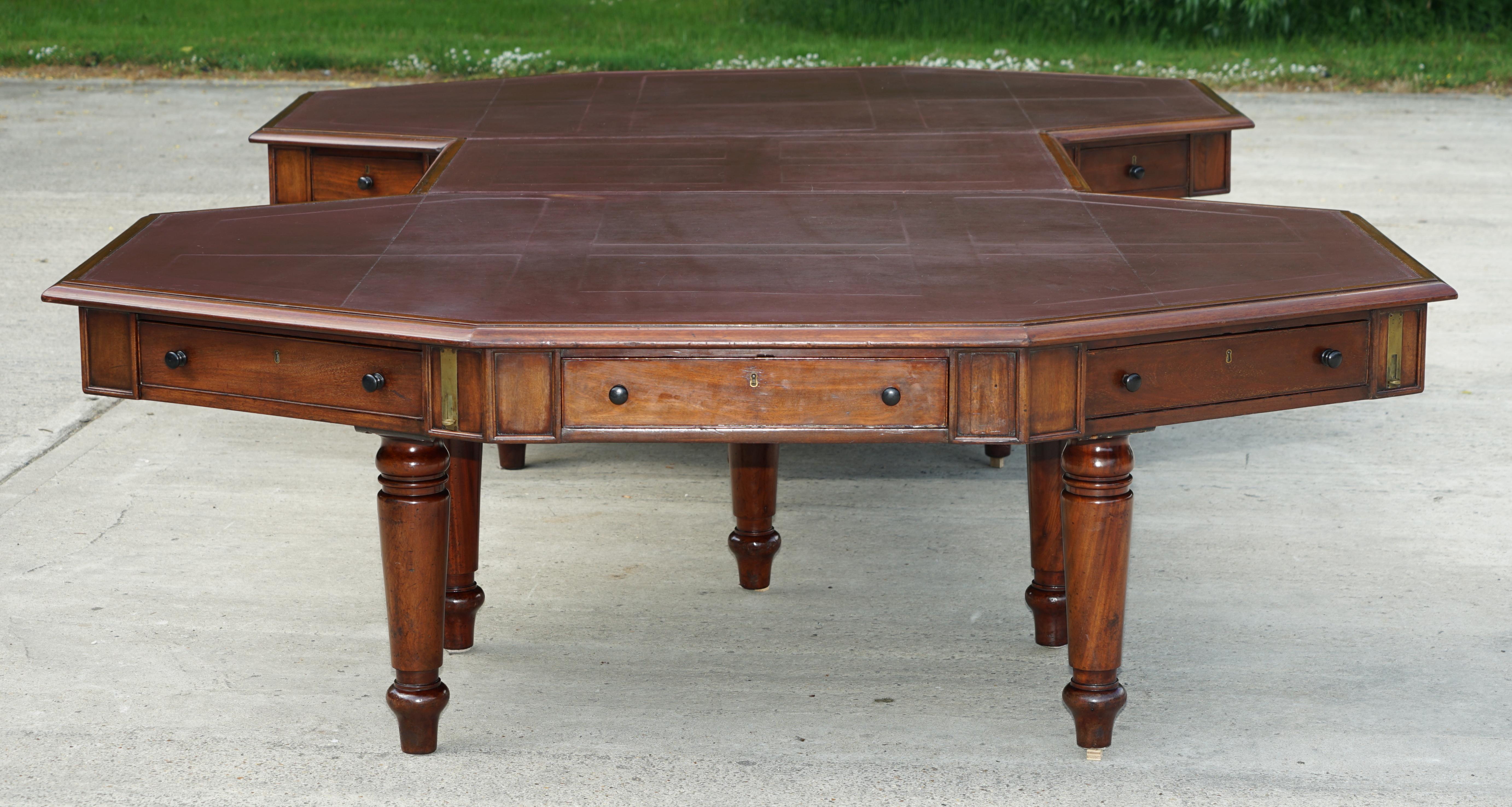 Massive Antique George III 1780 Hardwood Library Desk Table George Rex Locks For Sale 7
