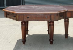 Massive Antique George III 1780 Hardwood Library Desk Table George Rex Locks