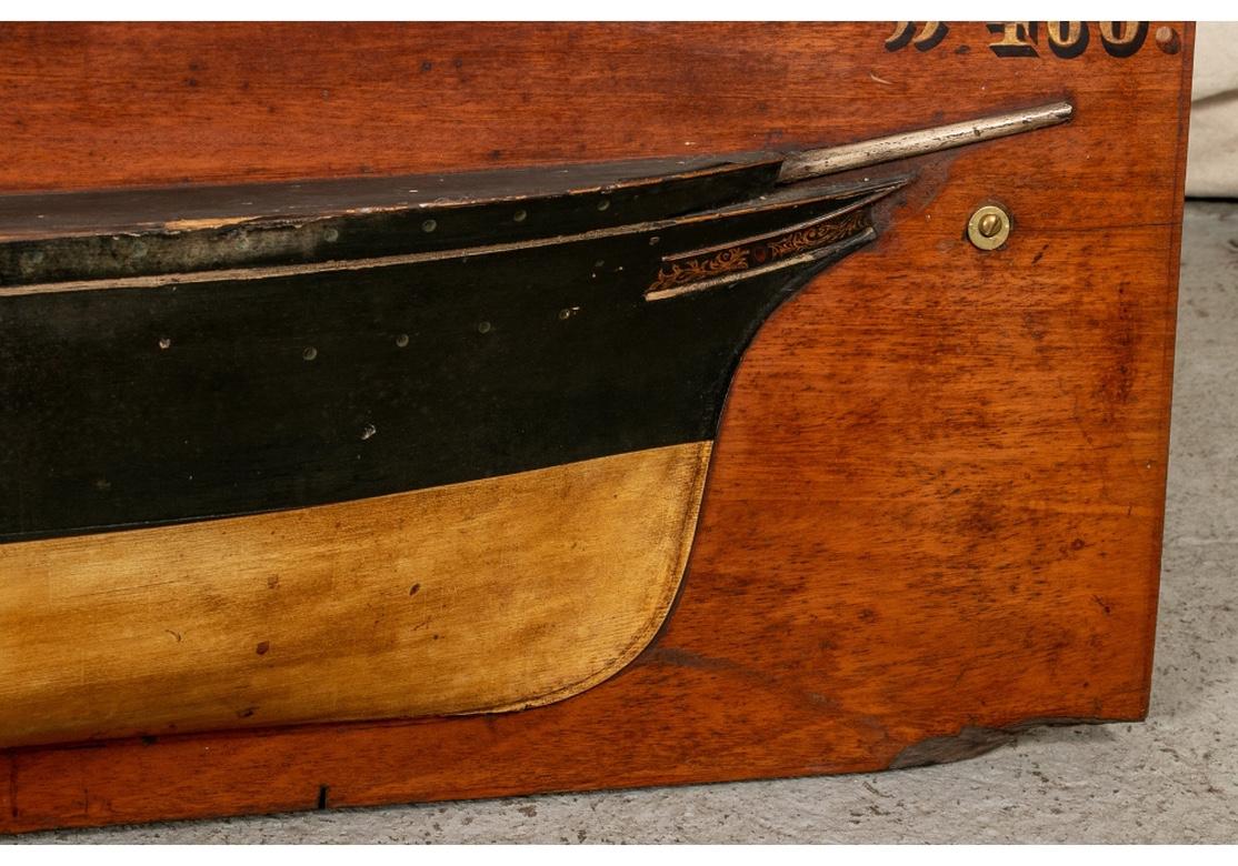 Wood Massive Antique Half Hull Ship Model For Sale