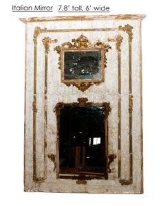 Grand miroir italien ancien massif