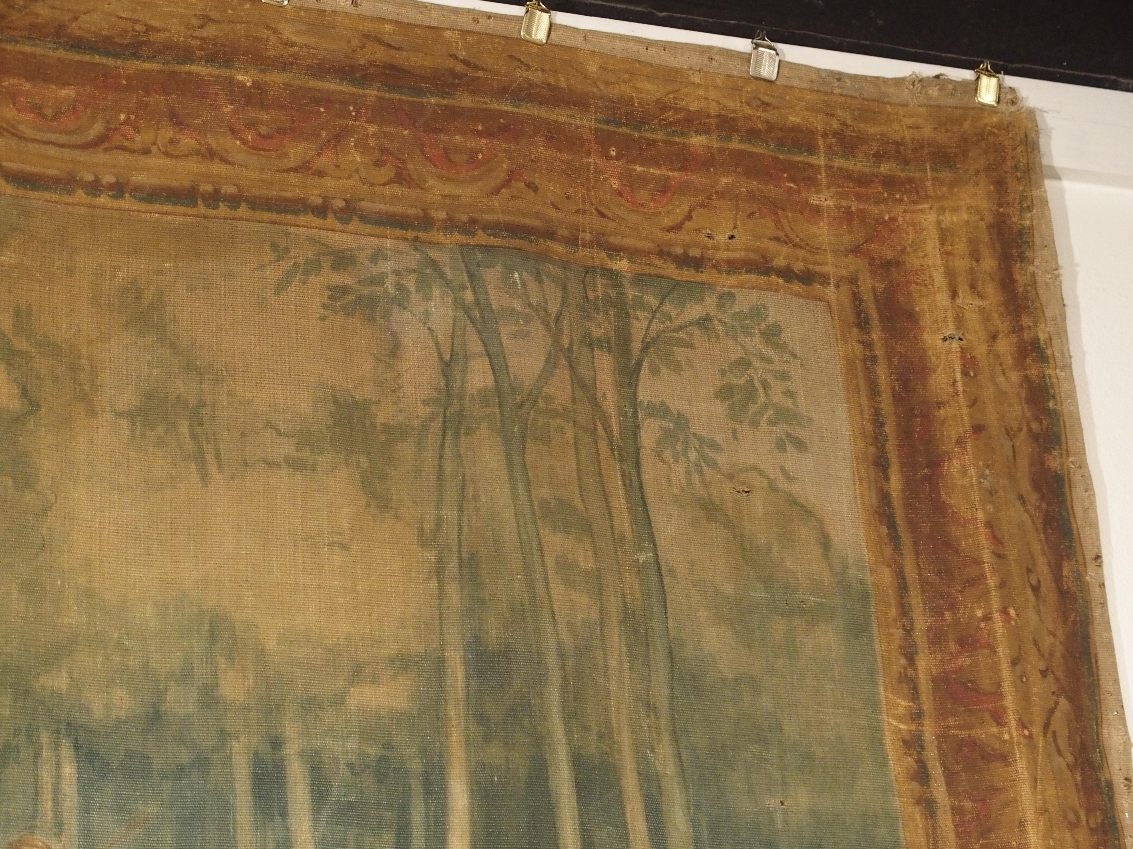 Massive Antique Italian Painted Canvas of a Hunt Scene, 19th Century 16