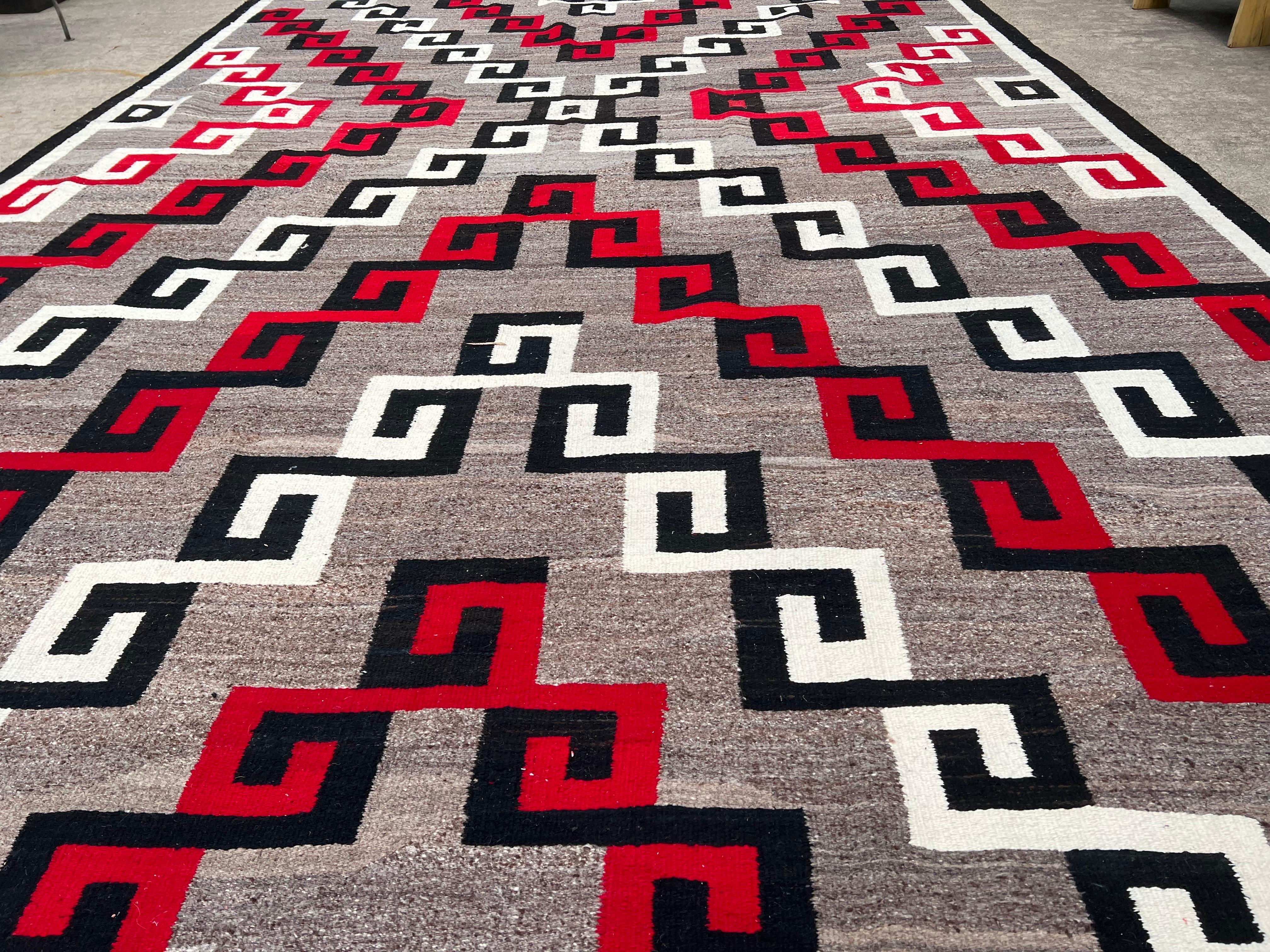 Hand-Knotted Massive Antique Navajo Carpet For Sale