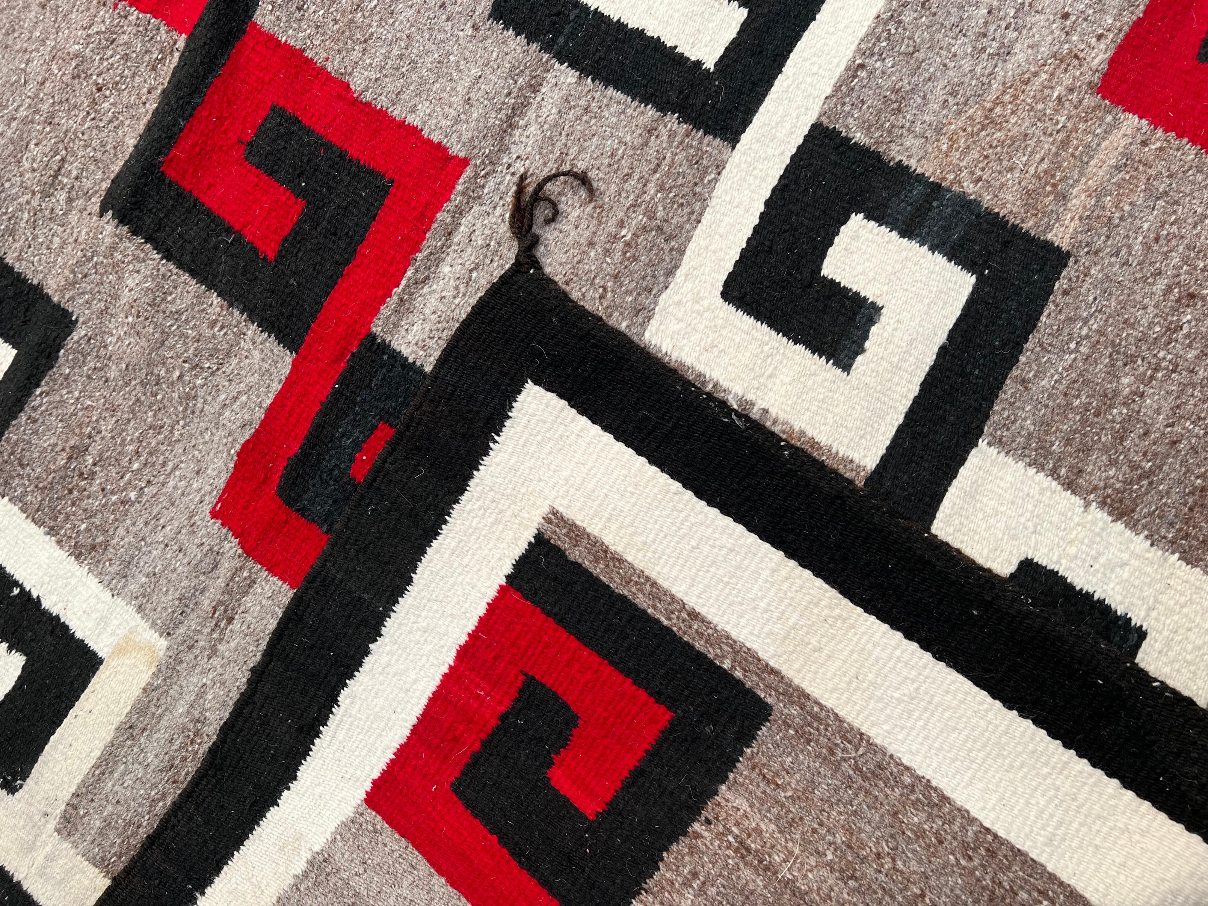 Wool Massive Antique Navajo Carpet For Sale