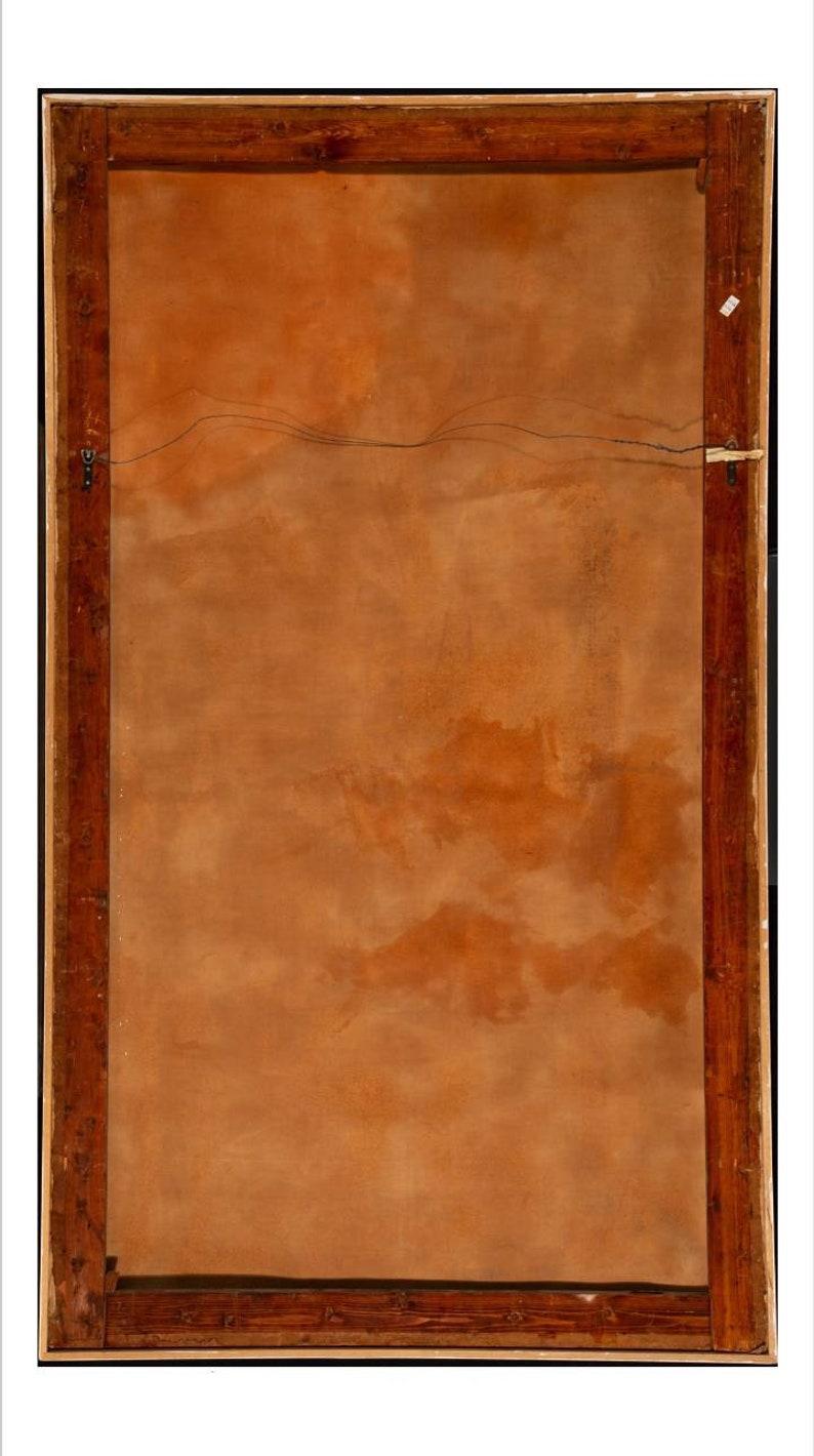 Massiccio Murale Architettonico Antico Neoclassico Dipinto a Mano Italiano Grottesca 3