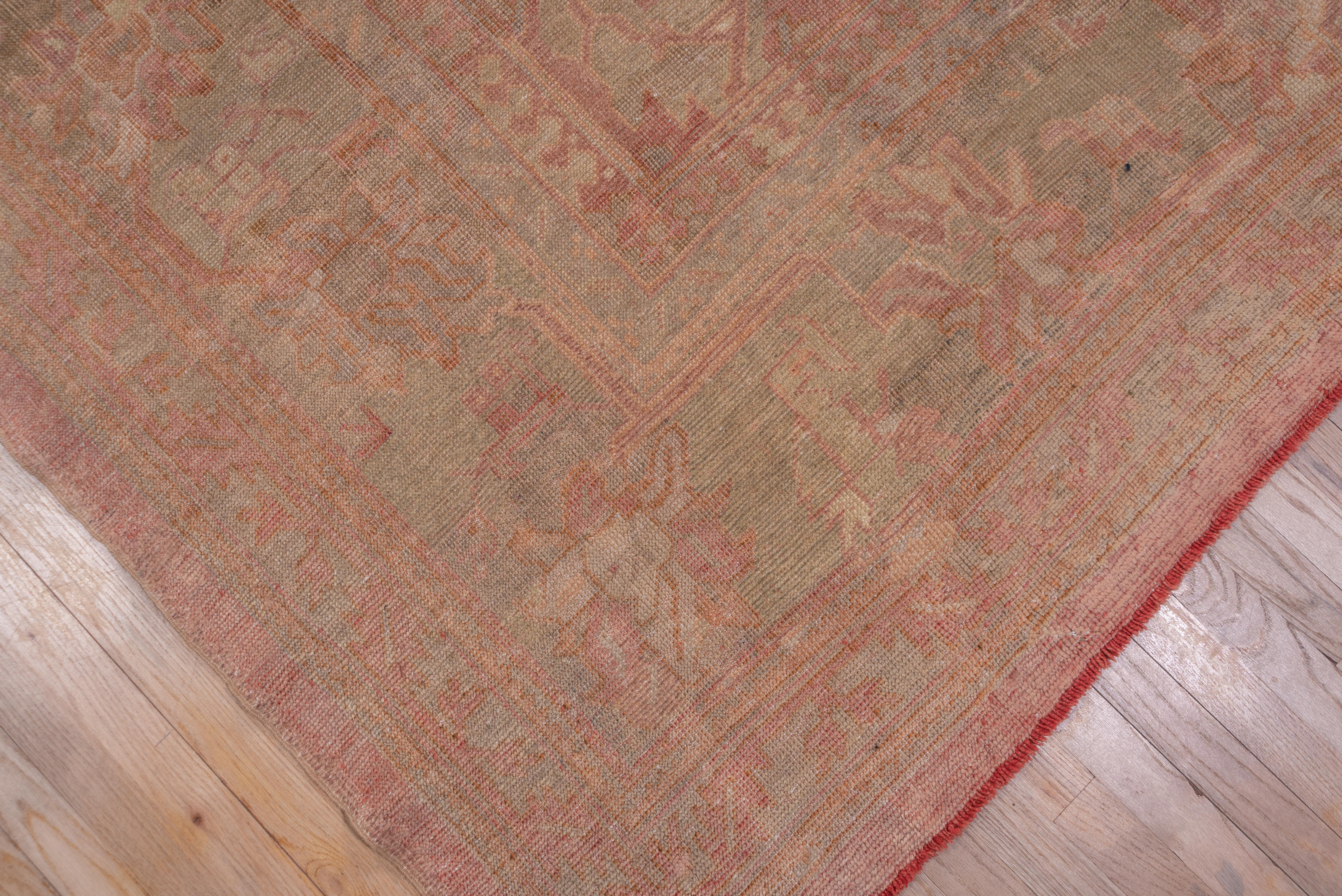 Hand-Knotted Massive Antique Oushak Carpet For Sale