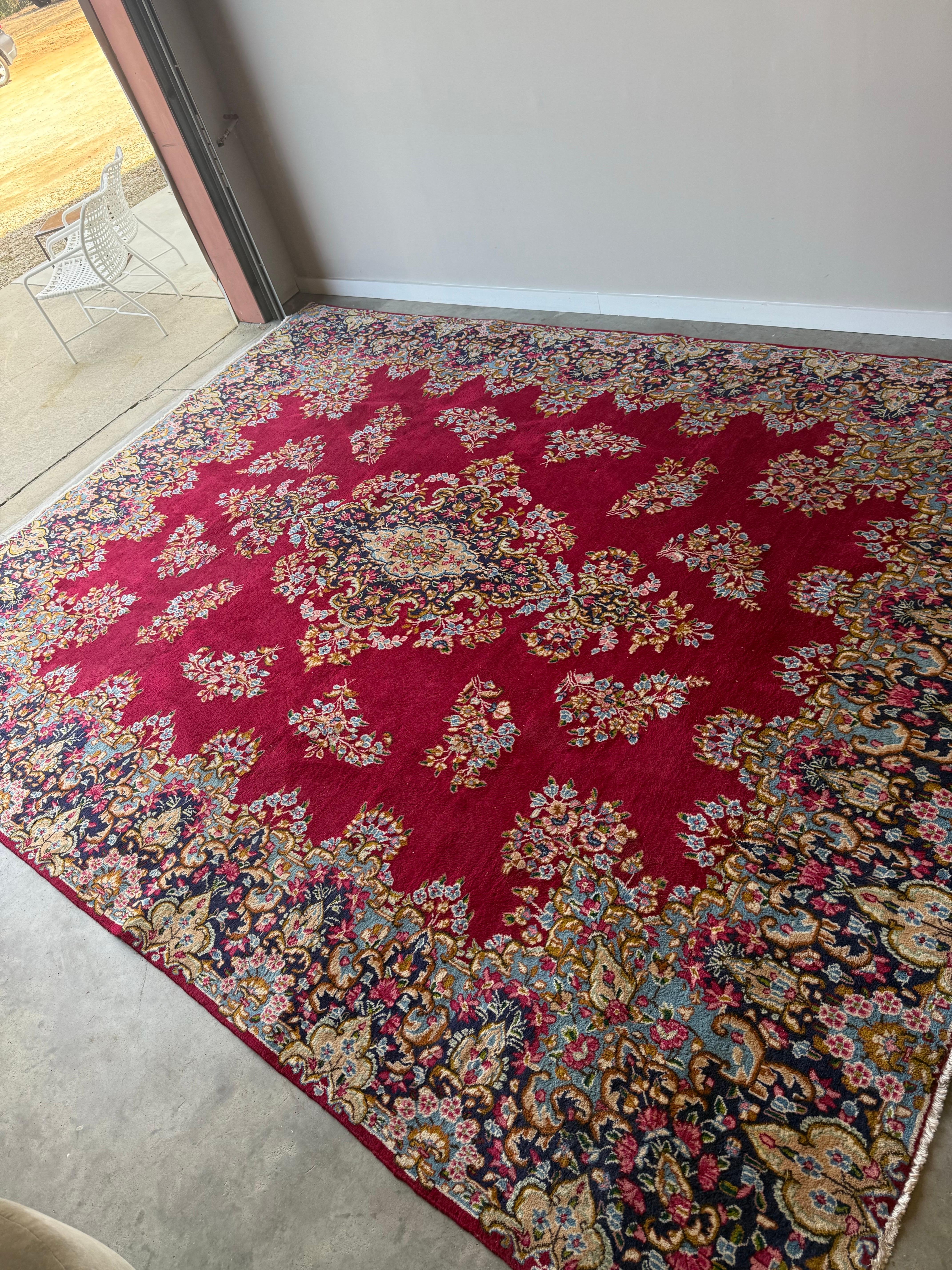 Massive Antique Persian Kerman Rug For Sale 8