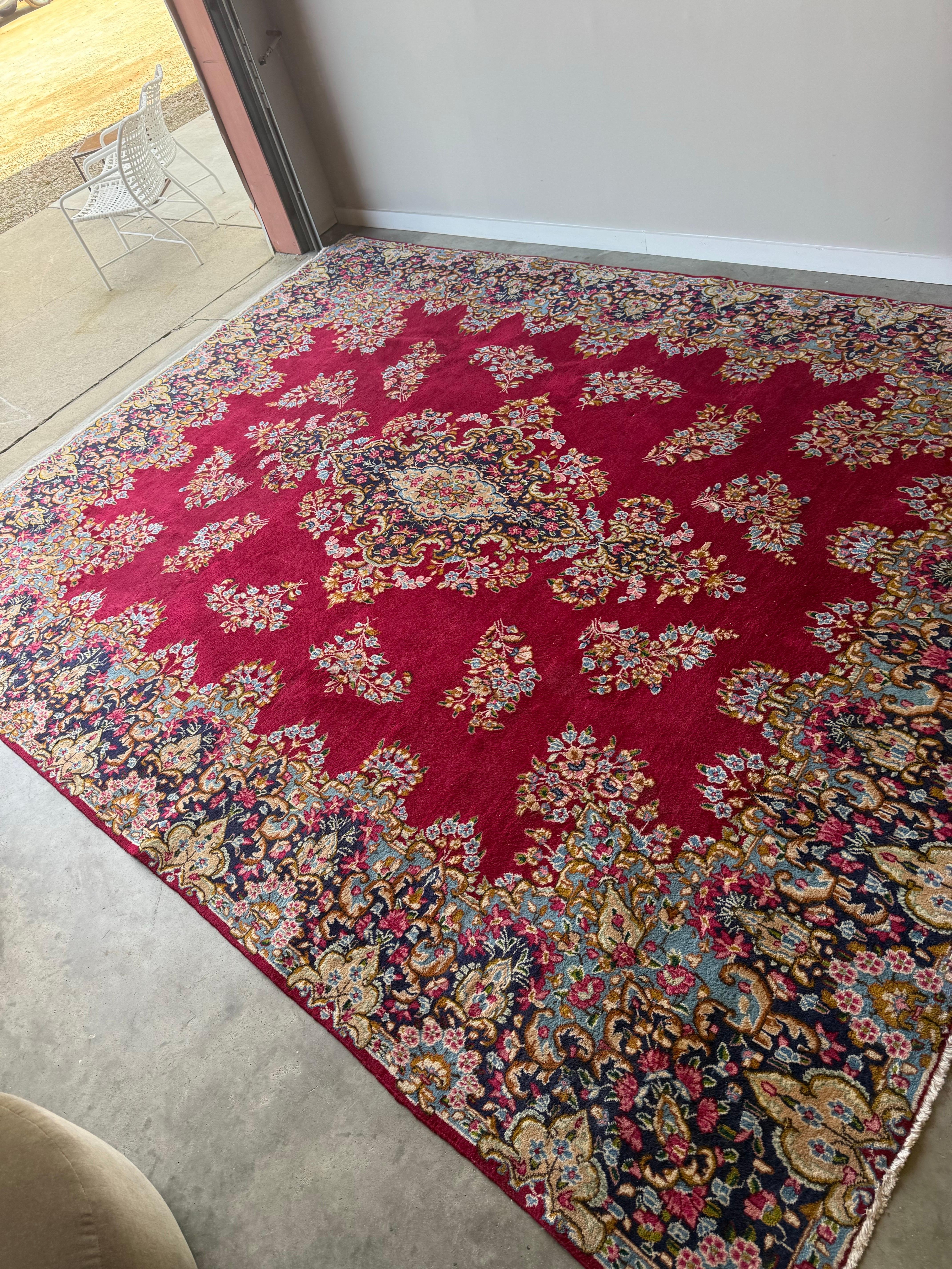 Massive Antique Persian Kerman Rug For Sale 11