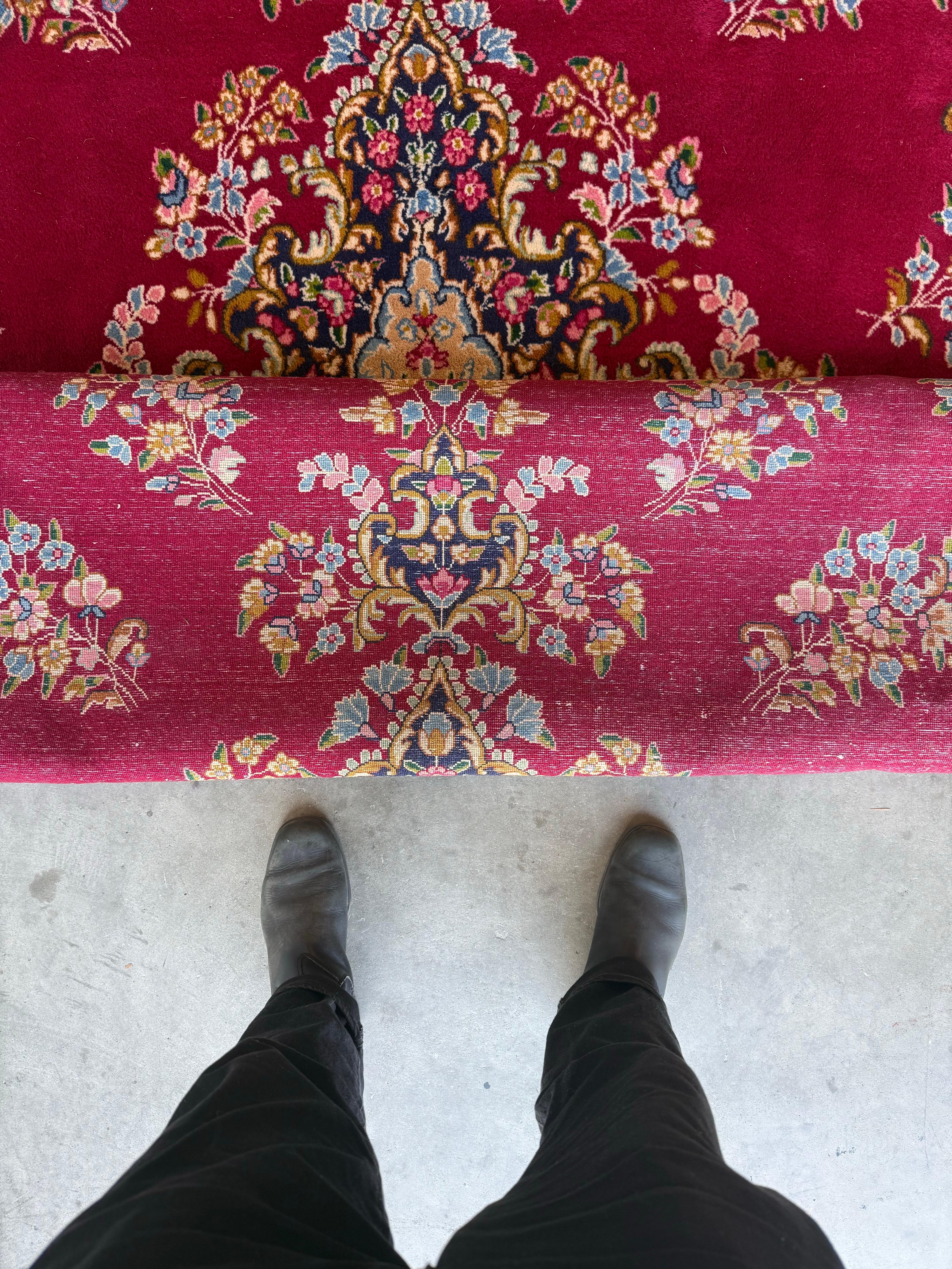 Sarouk Farahan Massive Antique Persian Kerman Rug For Sale