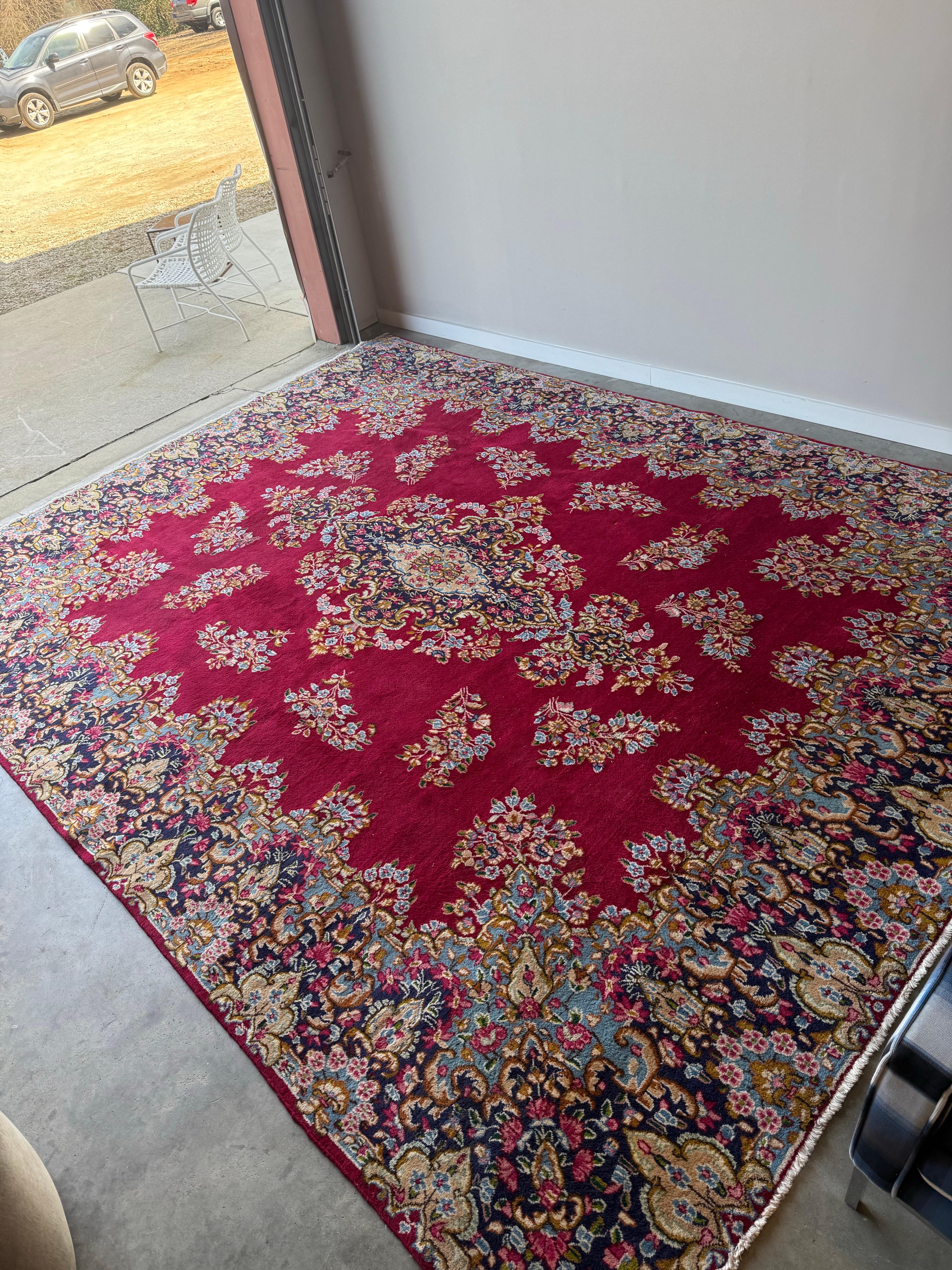 Unknown Massive Antique Persian Kerman Rug For Sale