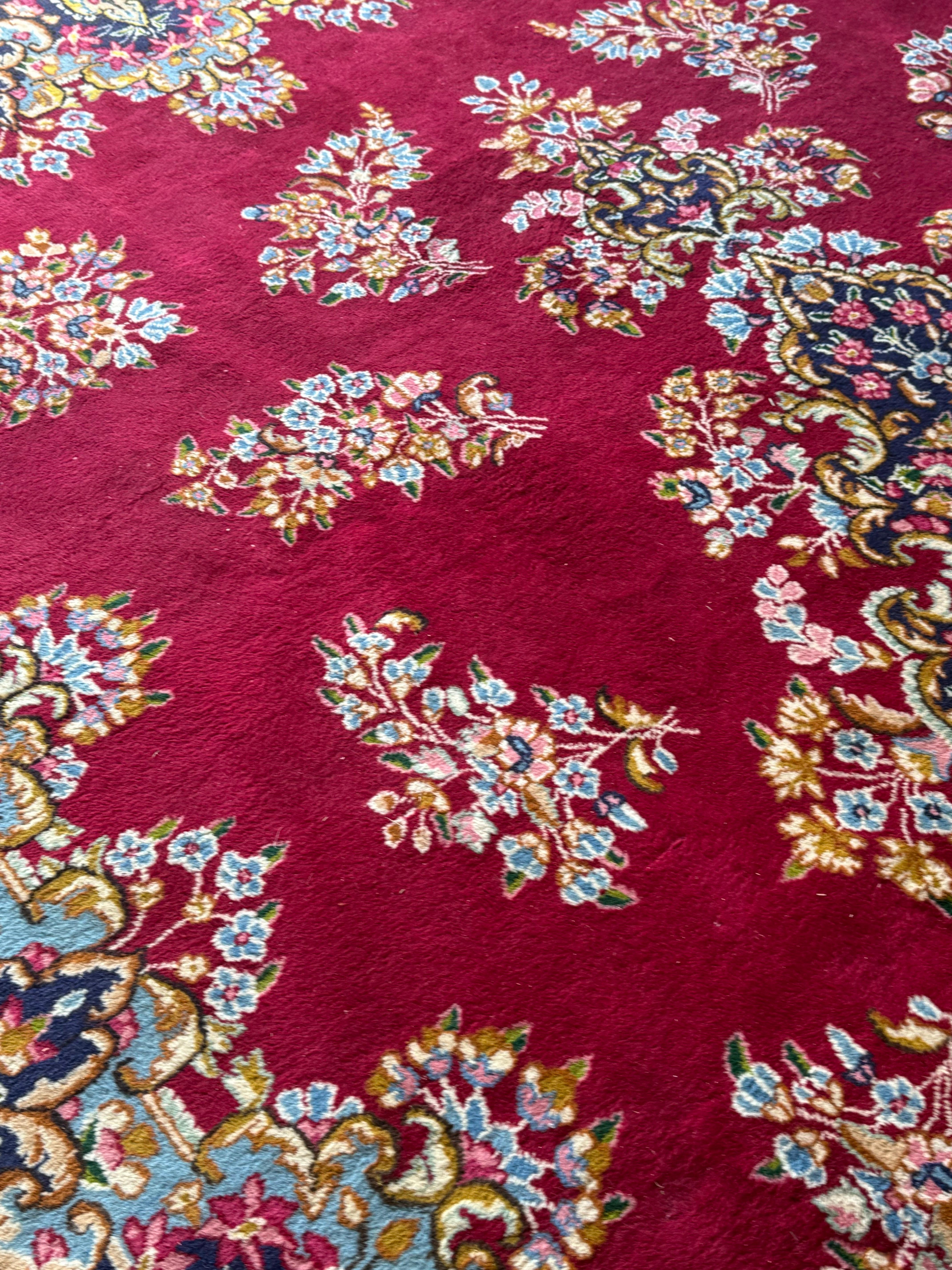 Massive Antique Persian Kerman Rug In Good Condition For Sale In Raleigh, NC