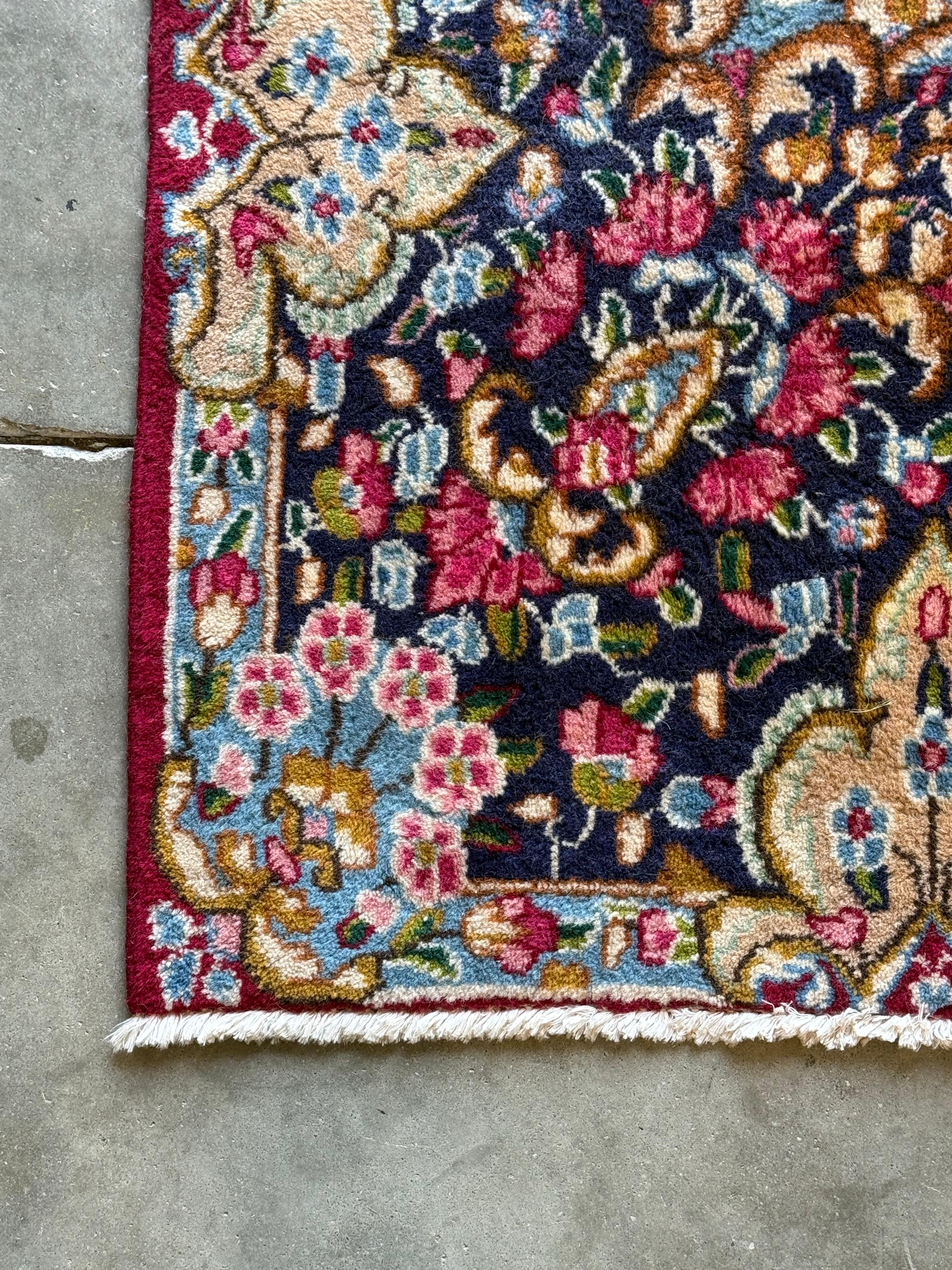 Wool Massive Antique Persian Kerman Rug For Sale