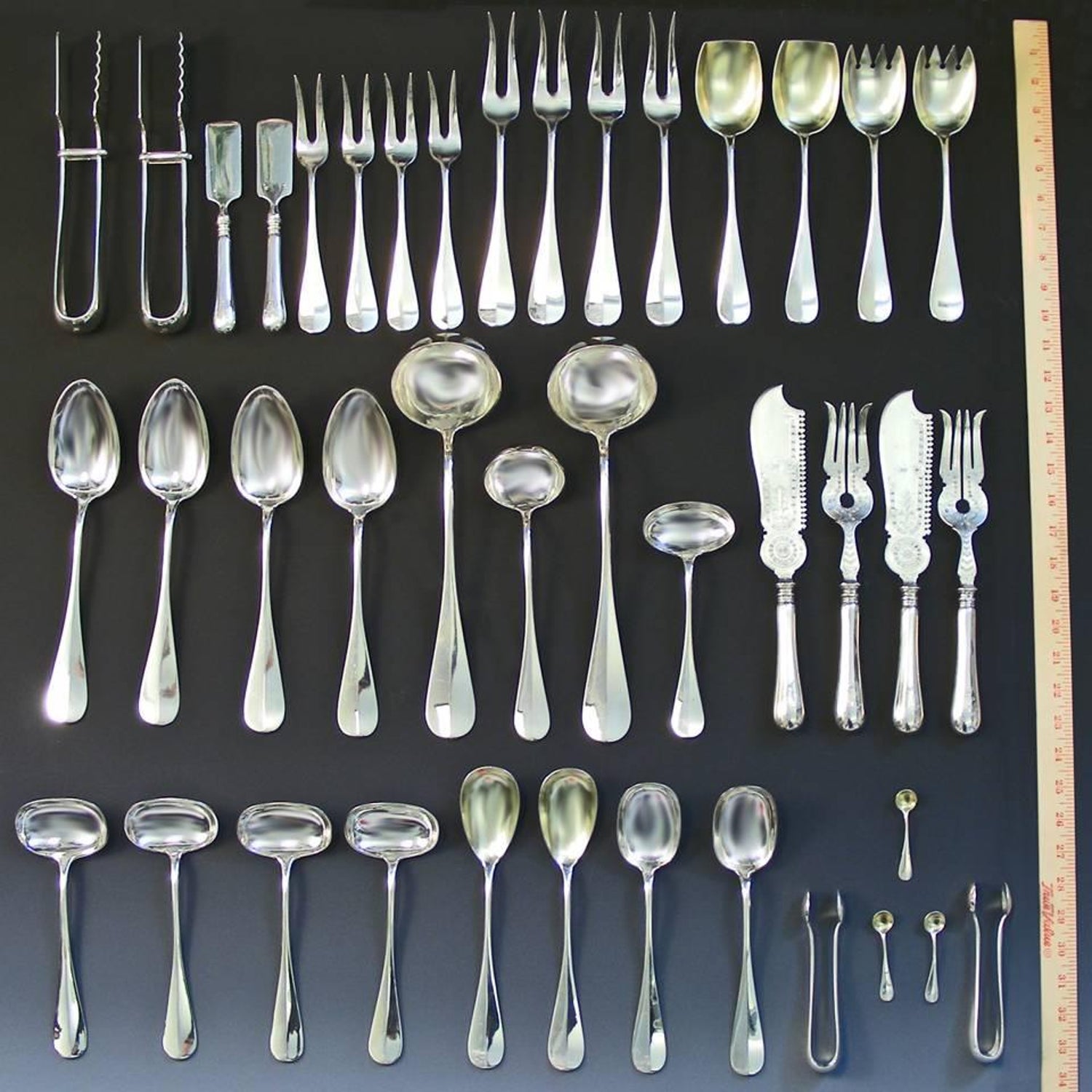 Massive Antique Silver Flatware Set For 24 Austrian 376 Pieces At 1stdibs