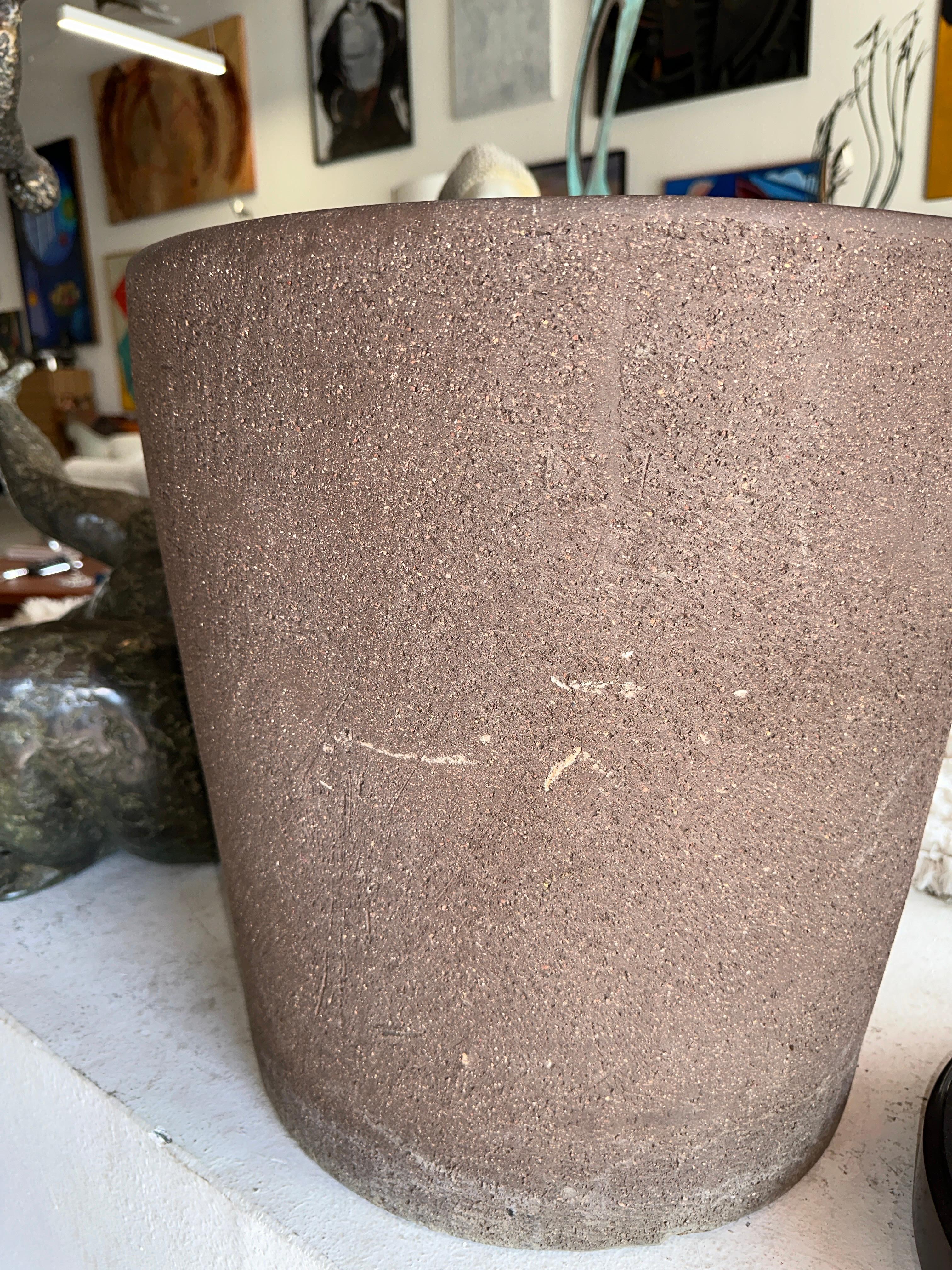 Hand-Crafted Massive Architectural Stoneware Pottery Planter For Sale