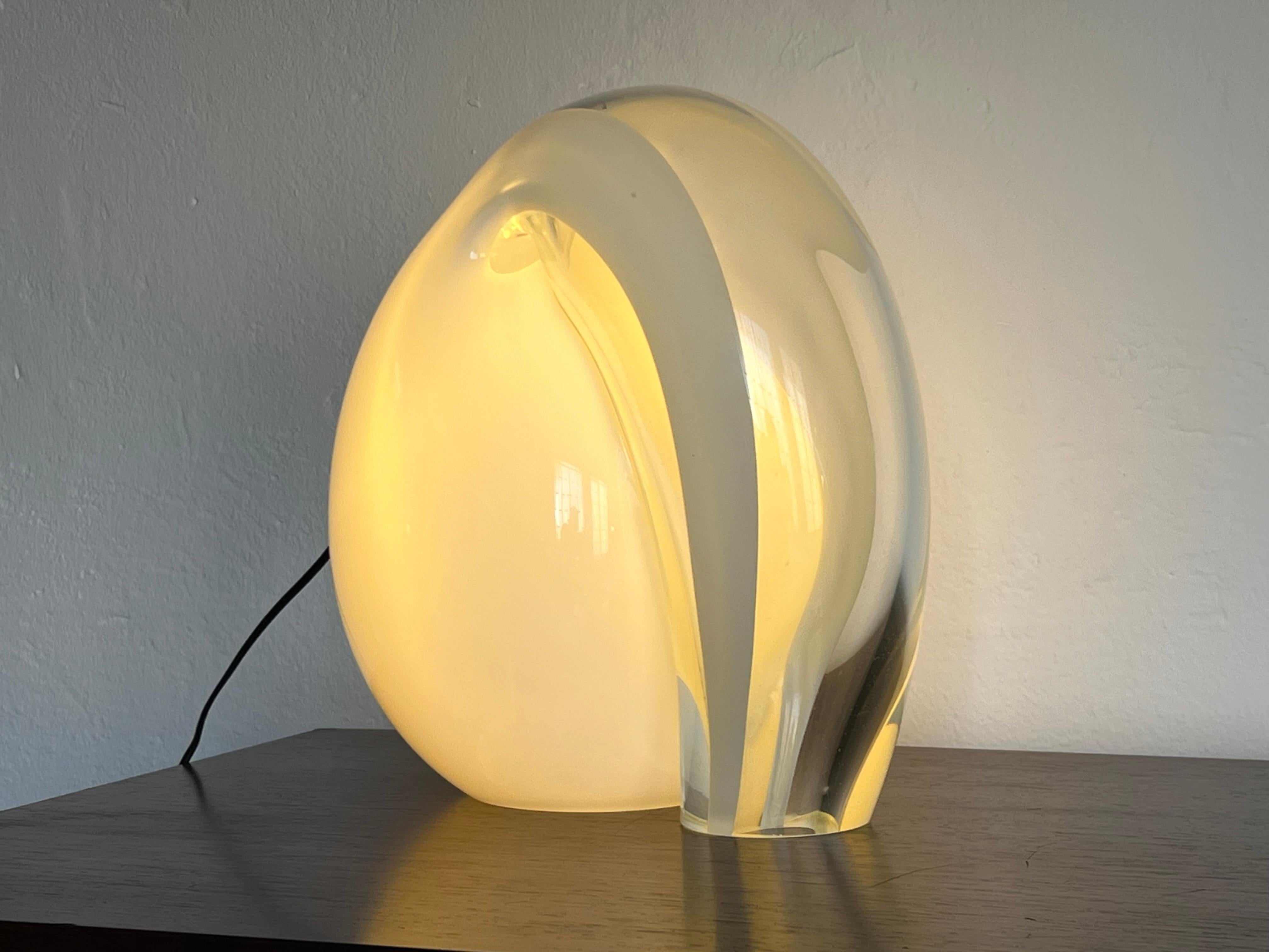 Tischlampe Munega aus massivem Kunstglas von Gino Vistosi, Murano, Italien, 1970er Jahre (Glas) im Angebot