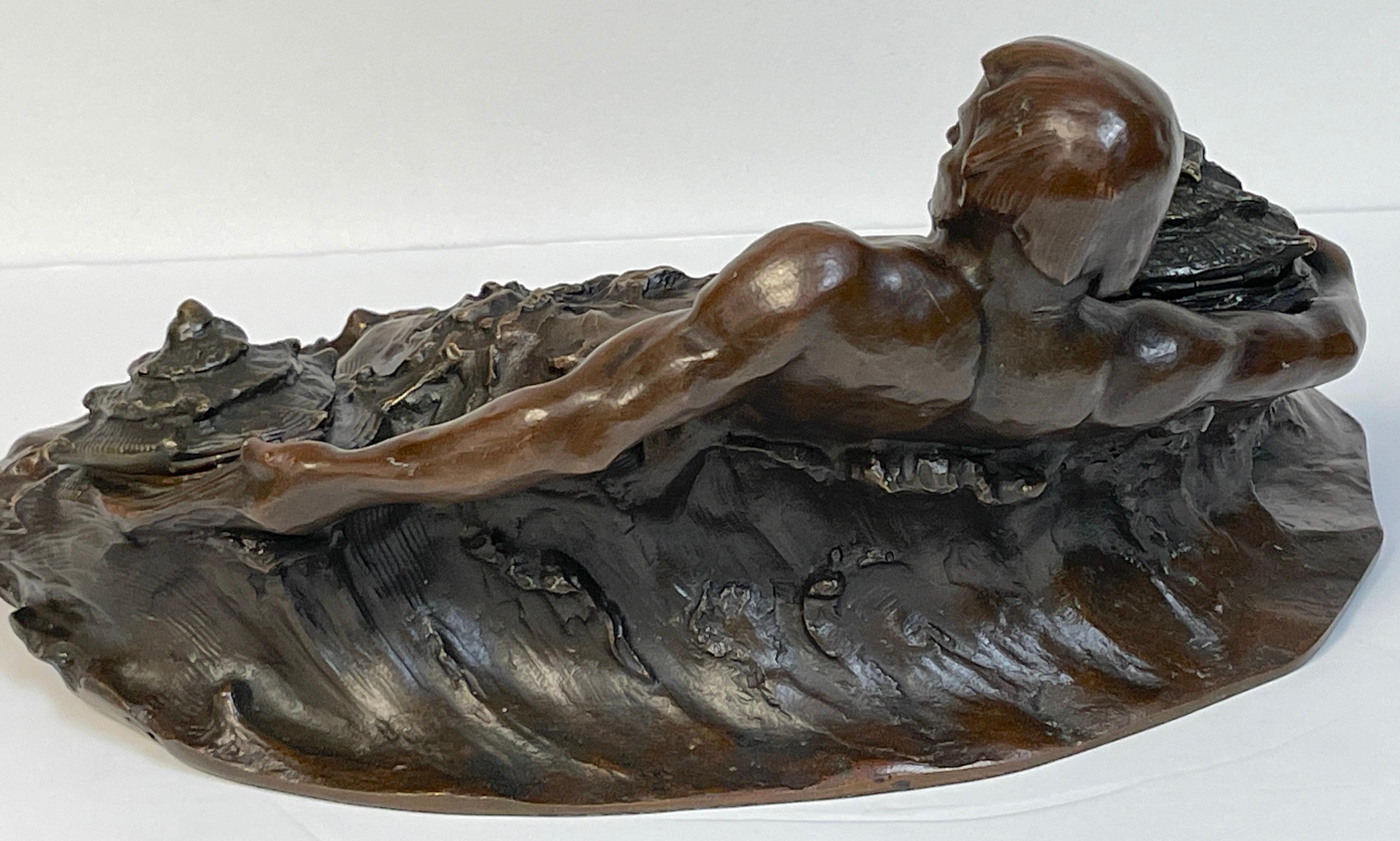 Massive Art Nouveau Bronze Poseidon Inkwell, by Hans Müller For Sale 5
