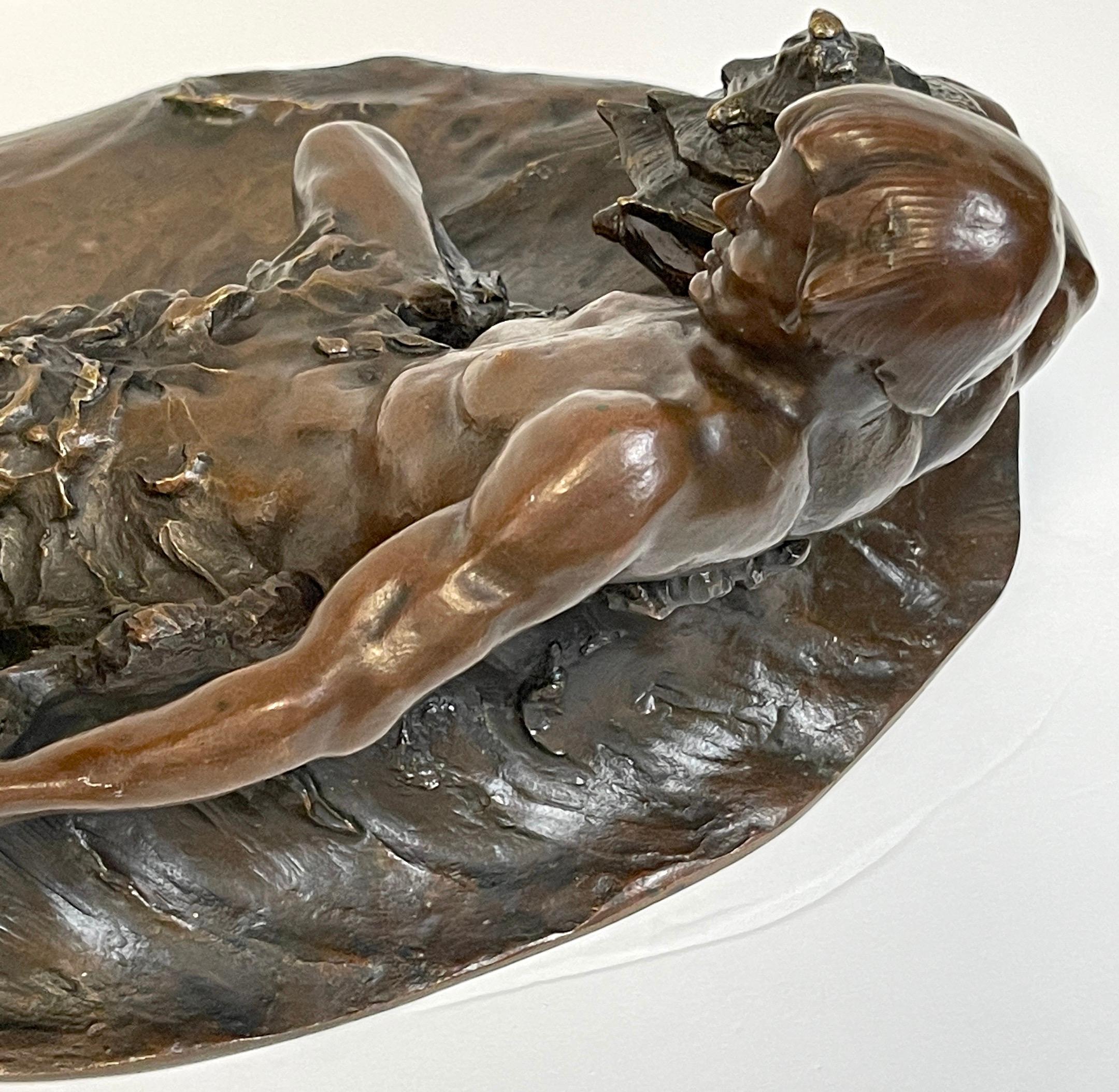 Massive Art Nouveau Bronze Poseidon Inkwell, by Hans Müller For Sale 2