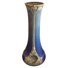 Massive Art Nouveau Majolica Vase by Julius Dressler